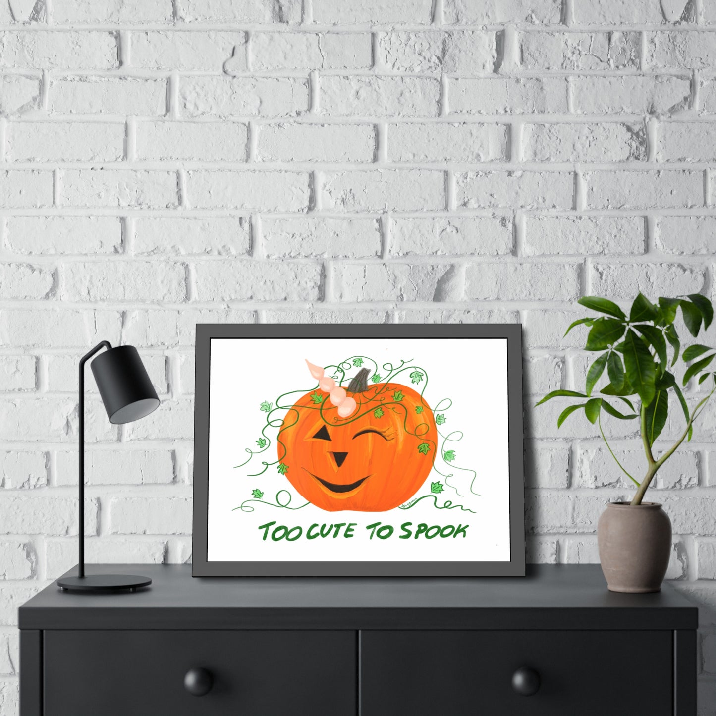 Halloween Pumpkin Framed Paper Posters