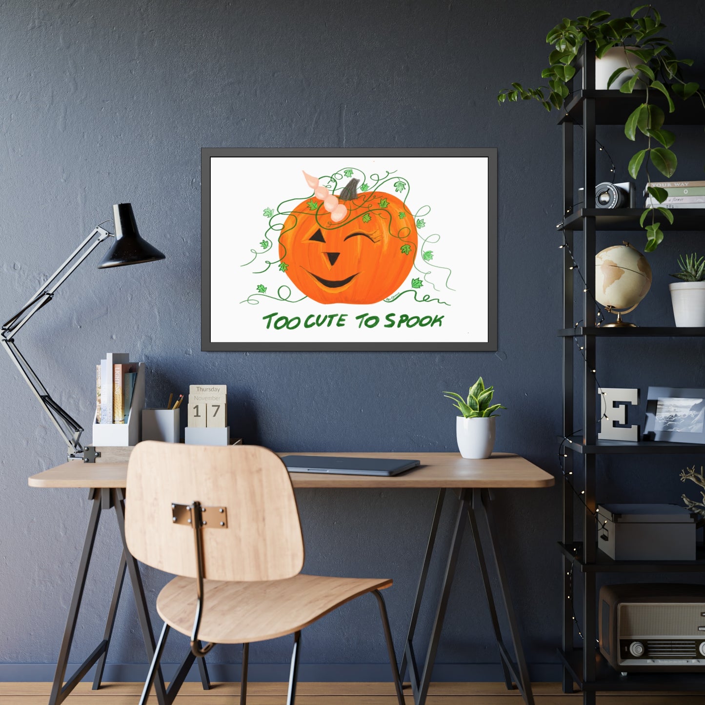 Halloween Pumpkin Framed Paper Posters