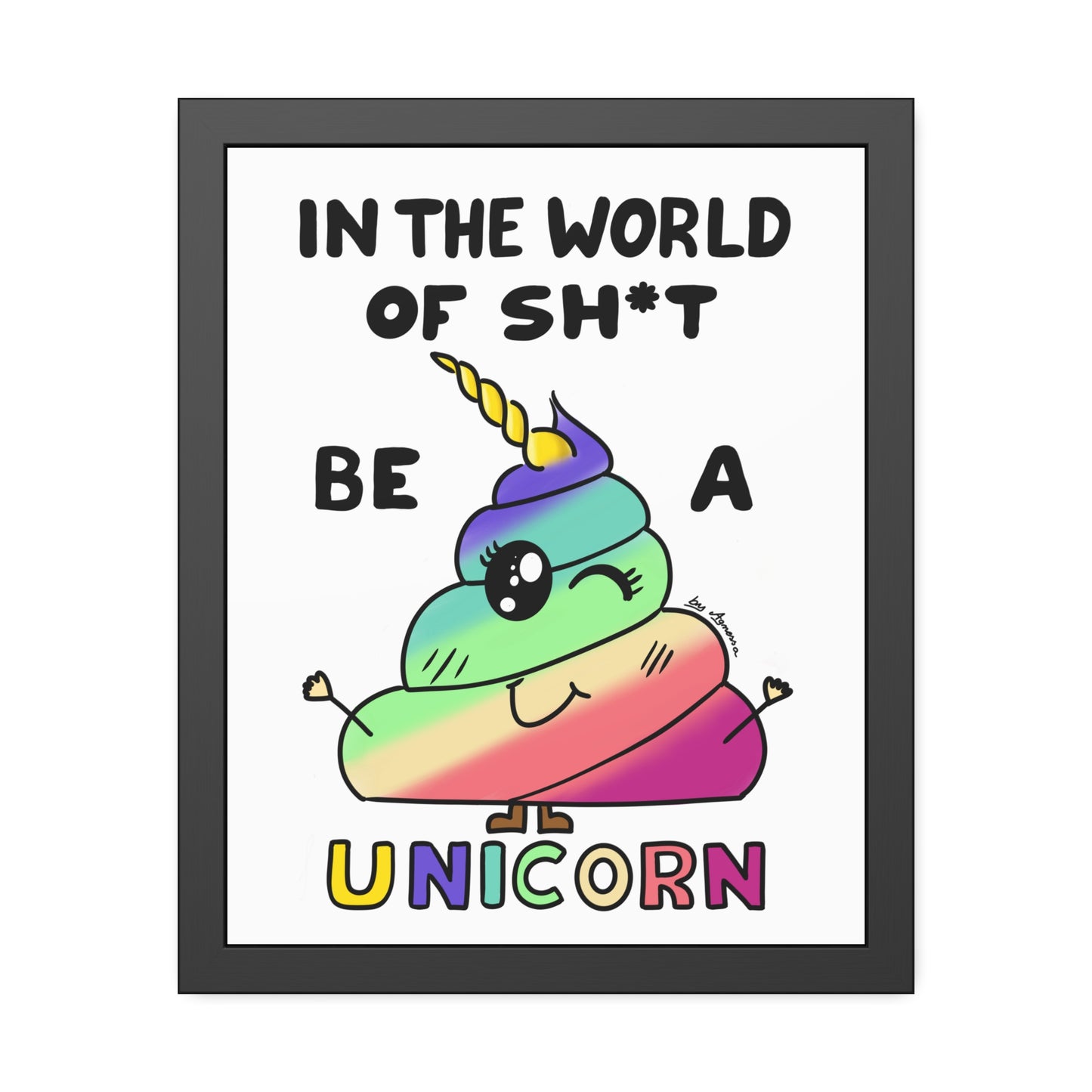 Funny Unicorn Poop Framed Poster