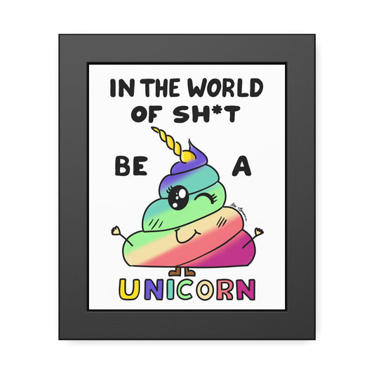 Funny Unicorn Poop Framed Poster