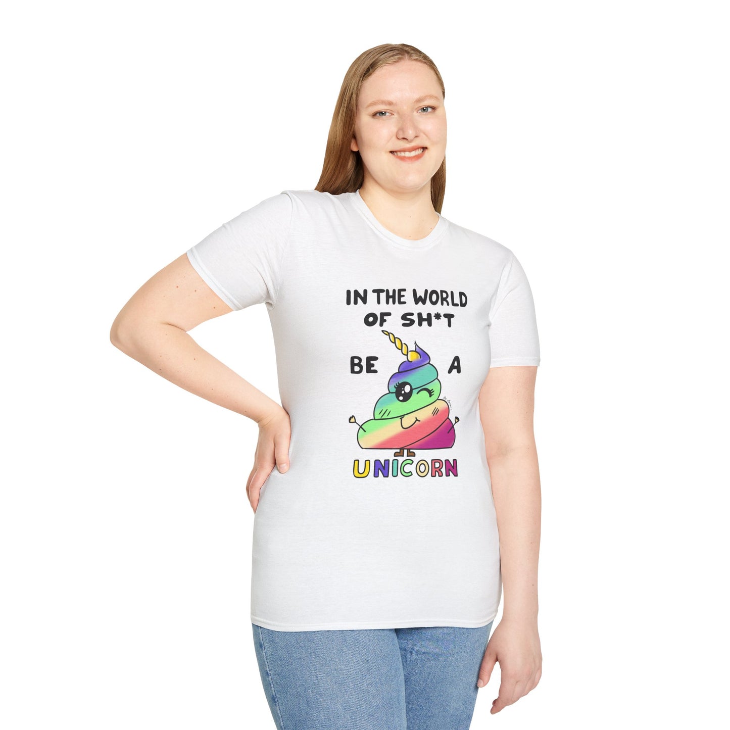 Funny Unicorn Poop Rainbow T-Shirt — Cute Novelty Graphic Tee