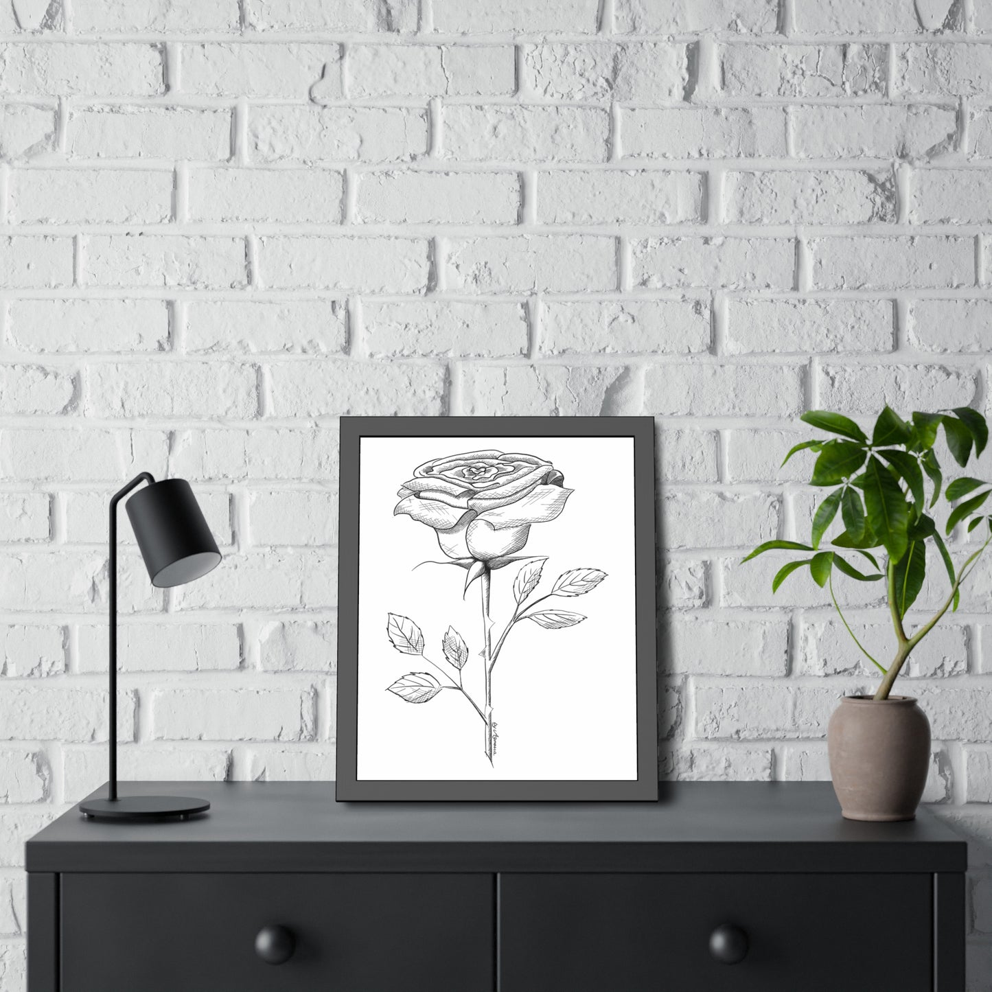 Framed Poster Rose Flower Art Print