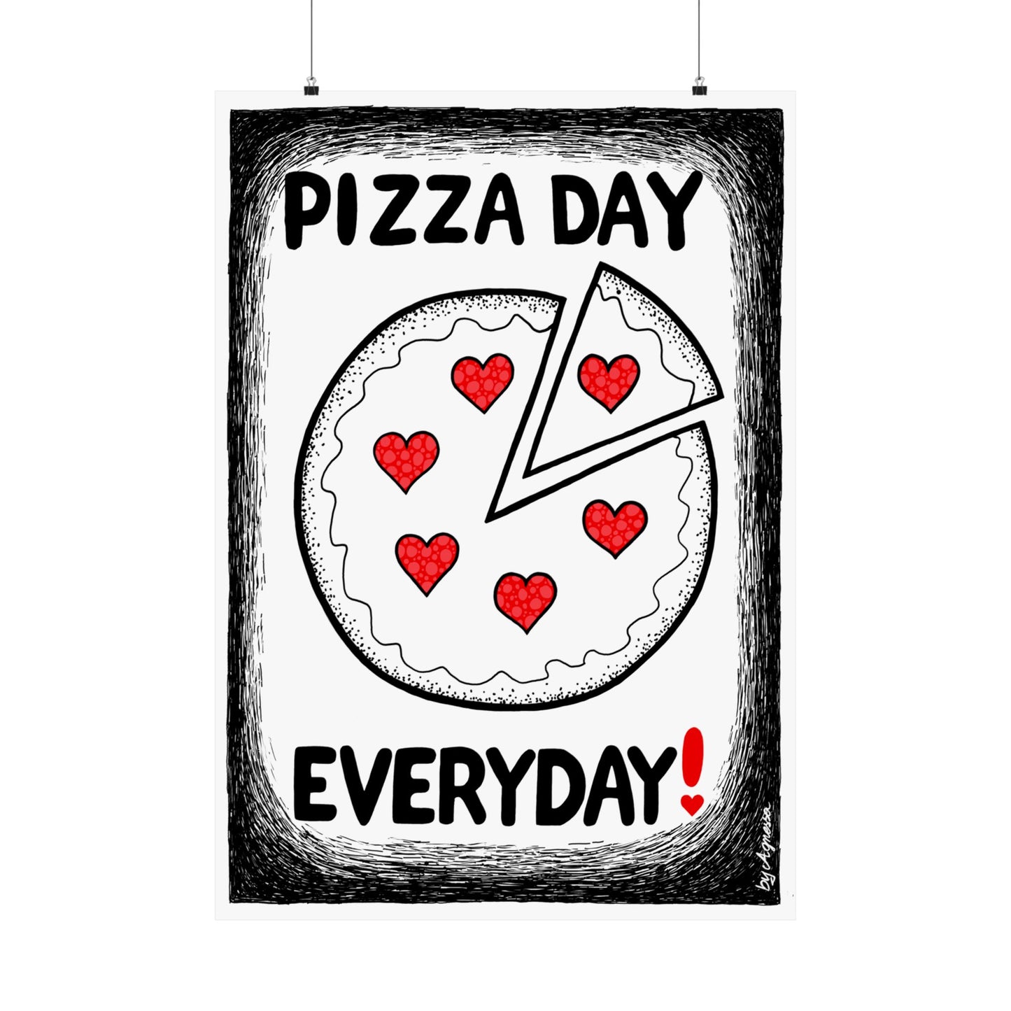 Pizza Art Matte Poster — Unique Vertical Print for Pizzerias & Pizza Lovers