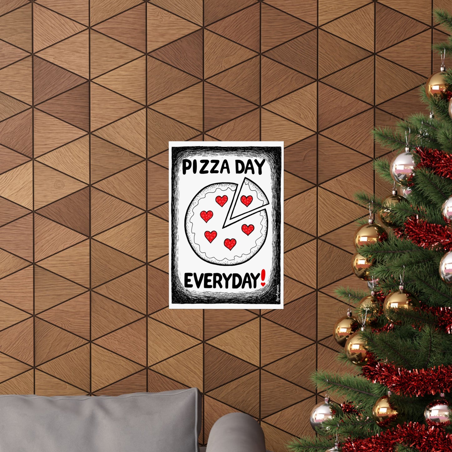 Pizza Art Matte Poster — Unique Vertical Print for Pizzerias & Pizza Lovers