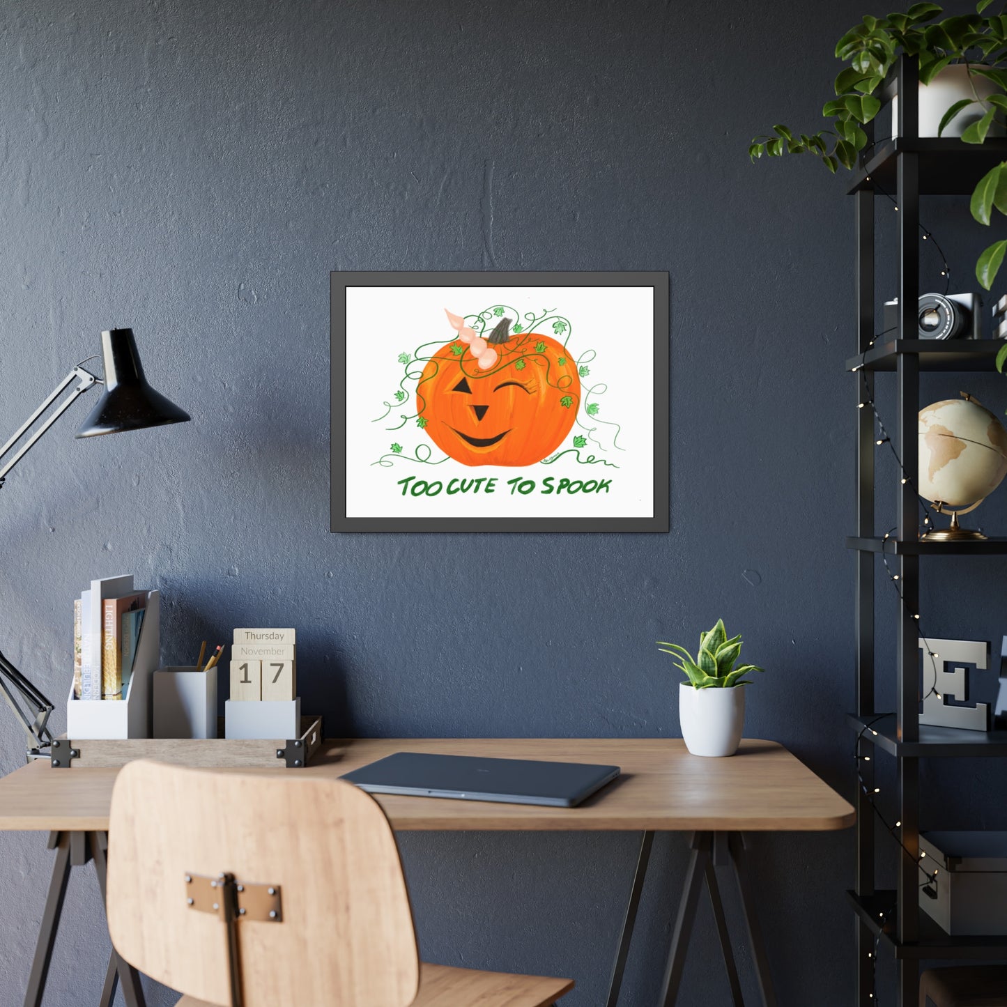 Halloween Pumpkin Framed Paper Posters