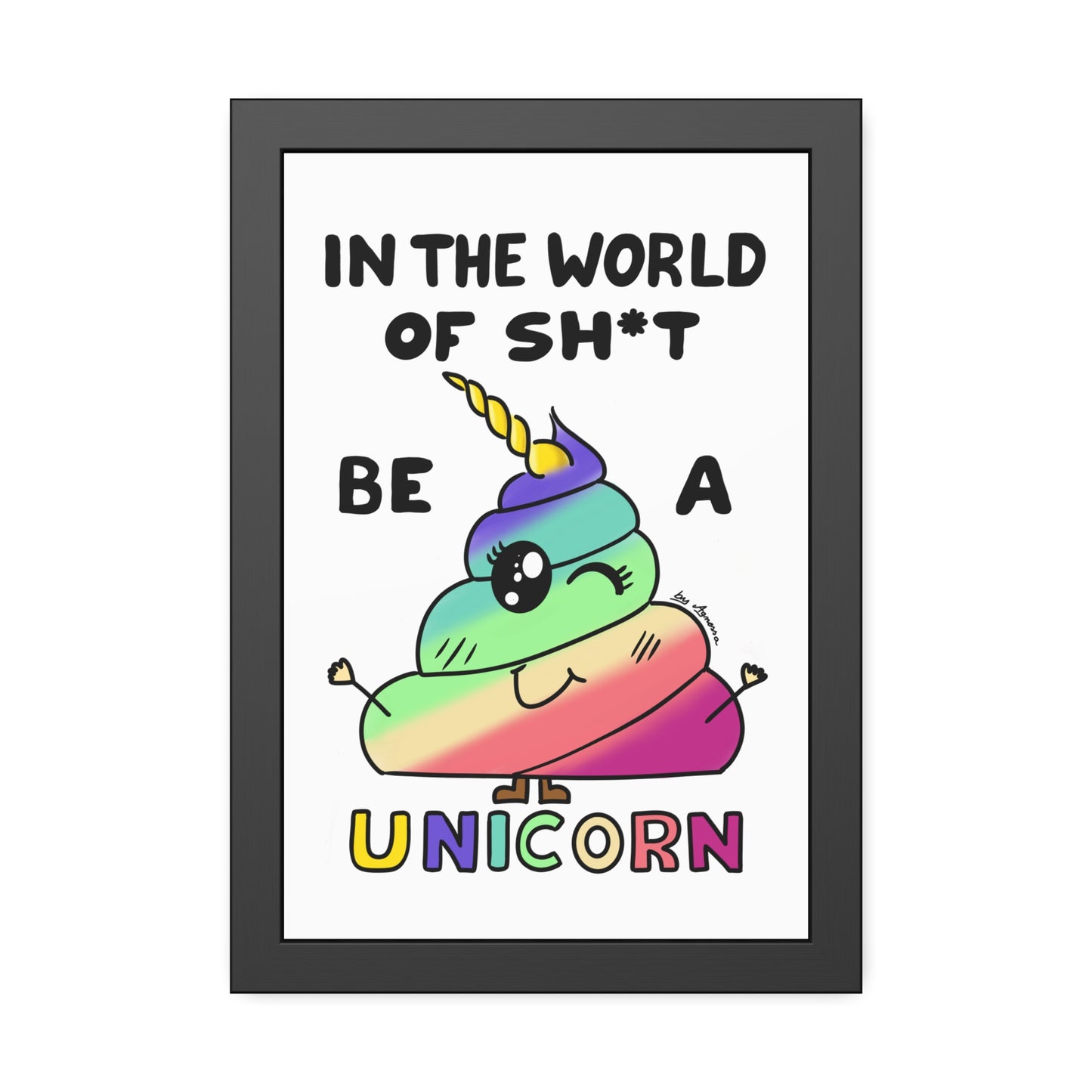 Funny Unicorn Poop Framed Poster