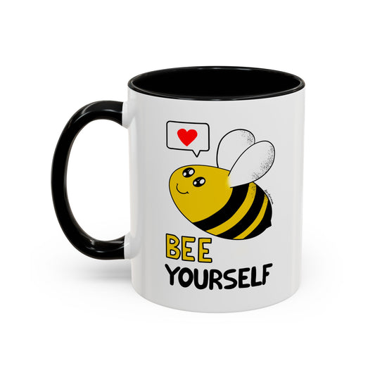 Bee Yourself Cute Kawaii Coffee Mug — 11/15oz Accent Mug, Adorable Bee Gift