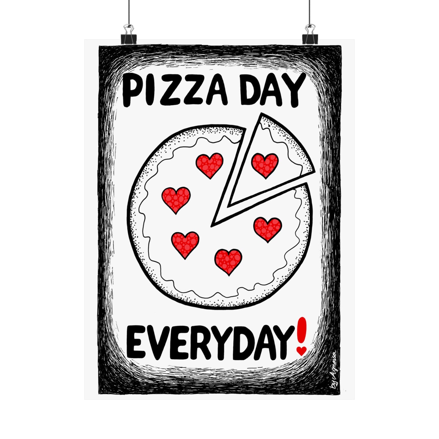 Pizza Art Matte Poster — Unique Vertical Print for Pizzerias & Pizza Lovers