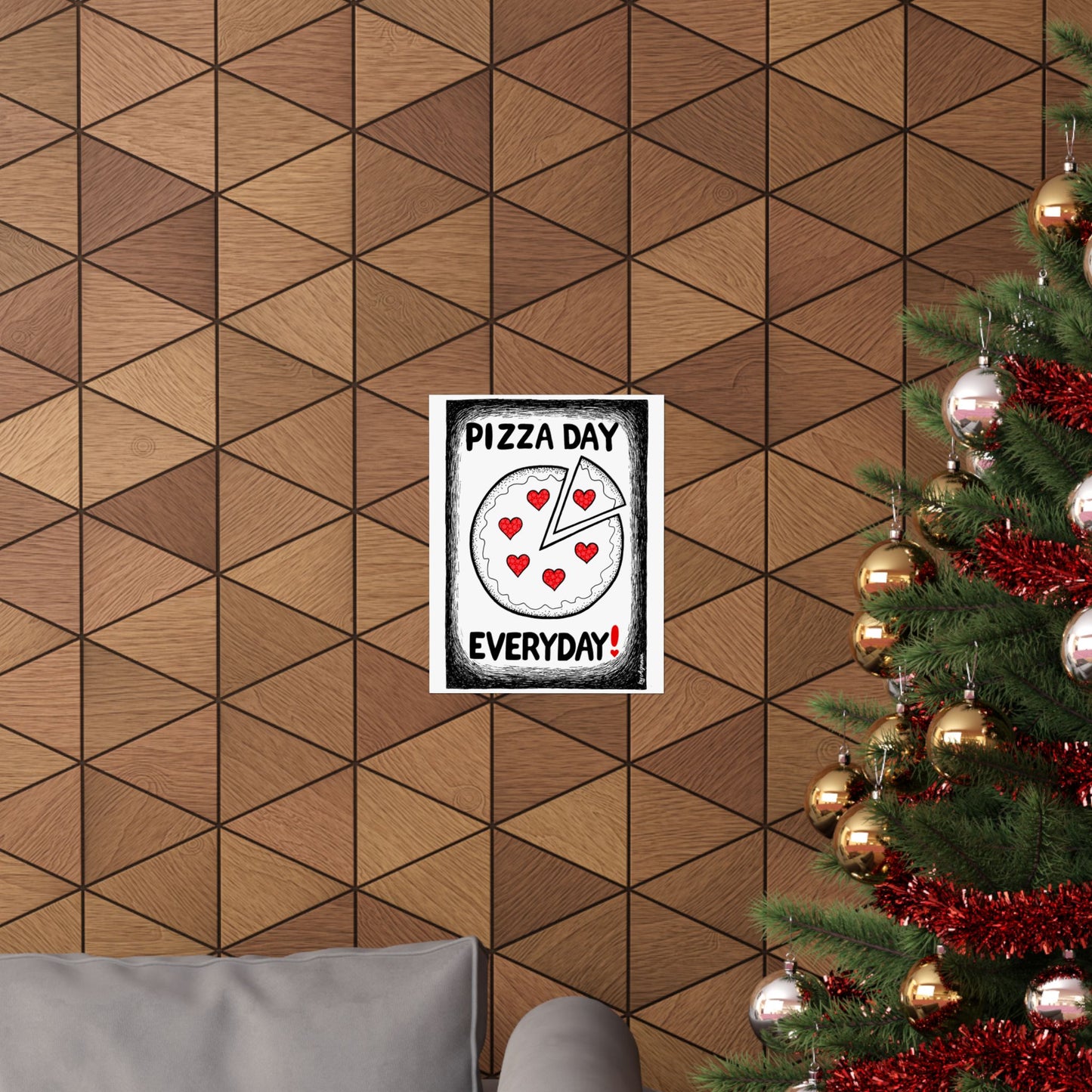 Pizza Art Matte Poster — Unique Vertical Print for Pizzerias & Pizza Lovers