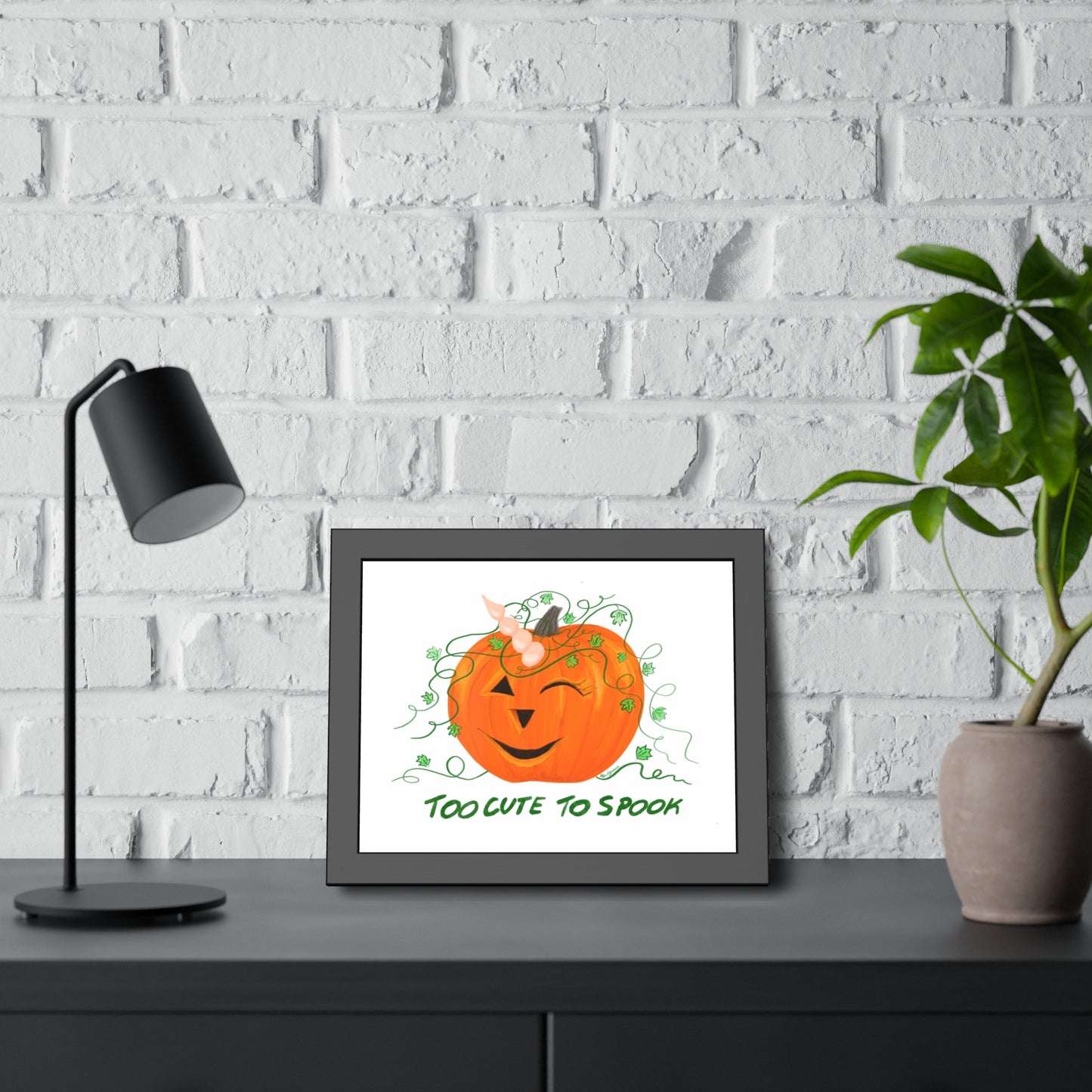 Halloween Pumpkin Framed Paper Posters