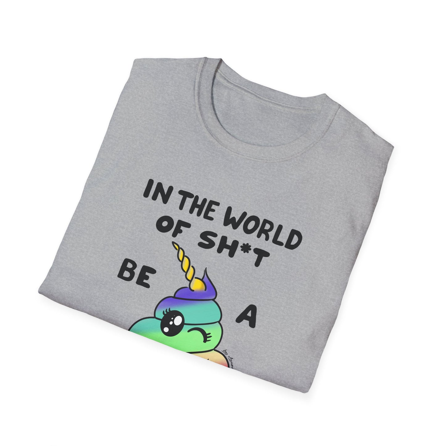 Funny Unicorn Poop Rainbow T-Shirt — Cute Novelty Graphic Tee