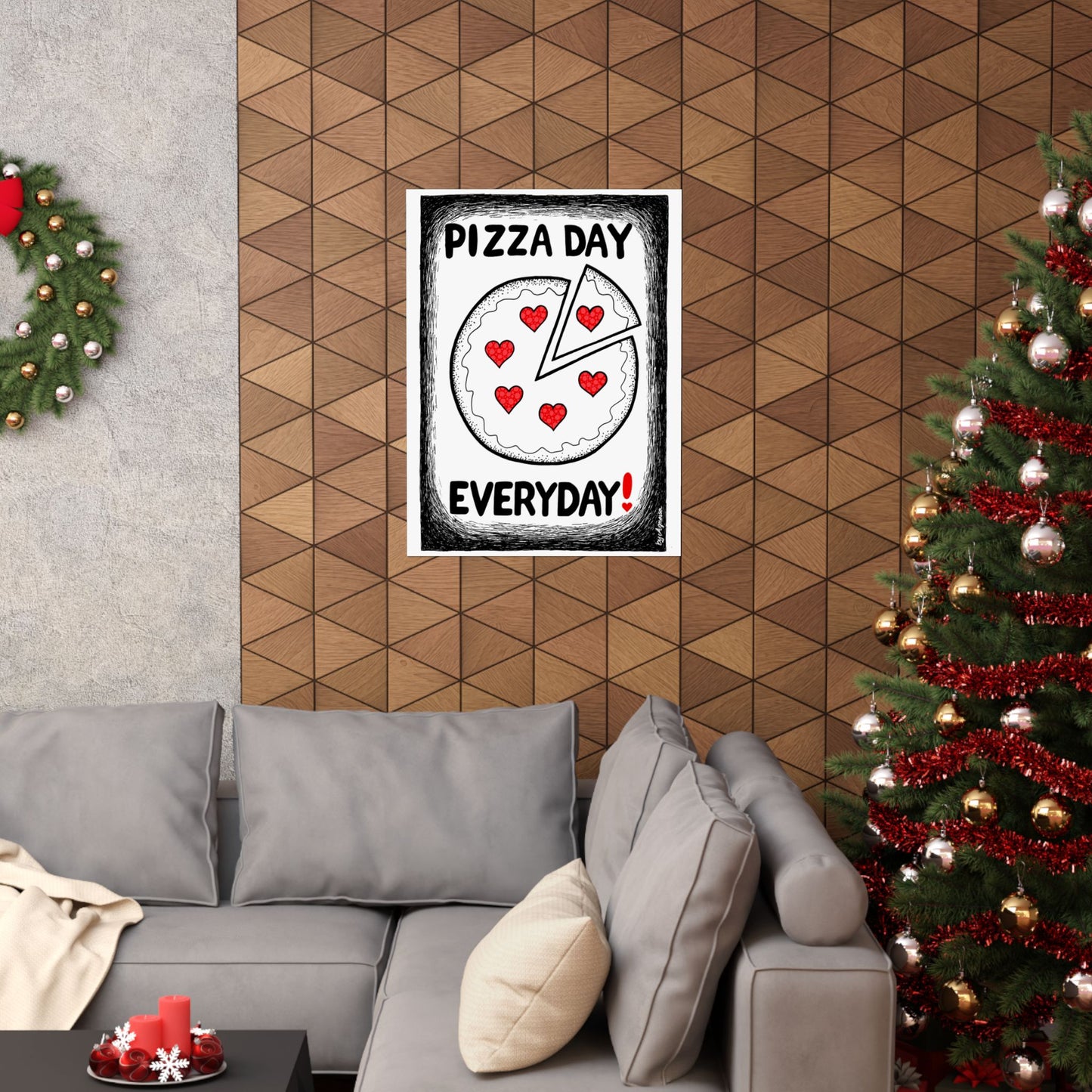 Pizza Art Matte Poster — Unique Vertical Print for Pizzerias & Pizza Lovers