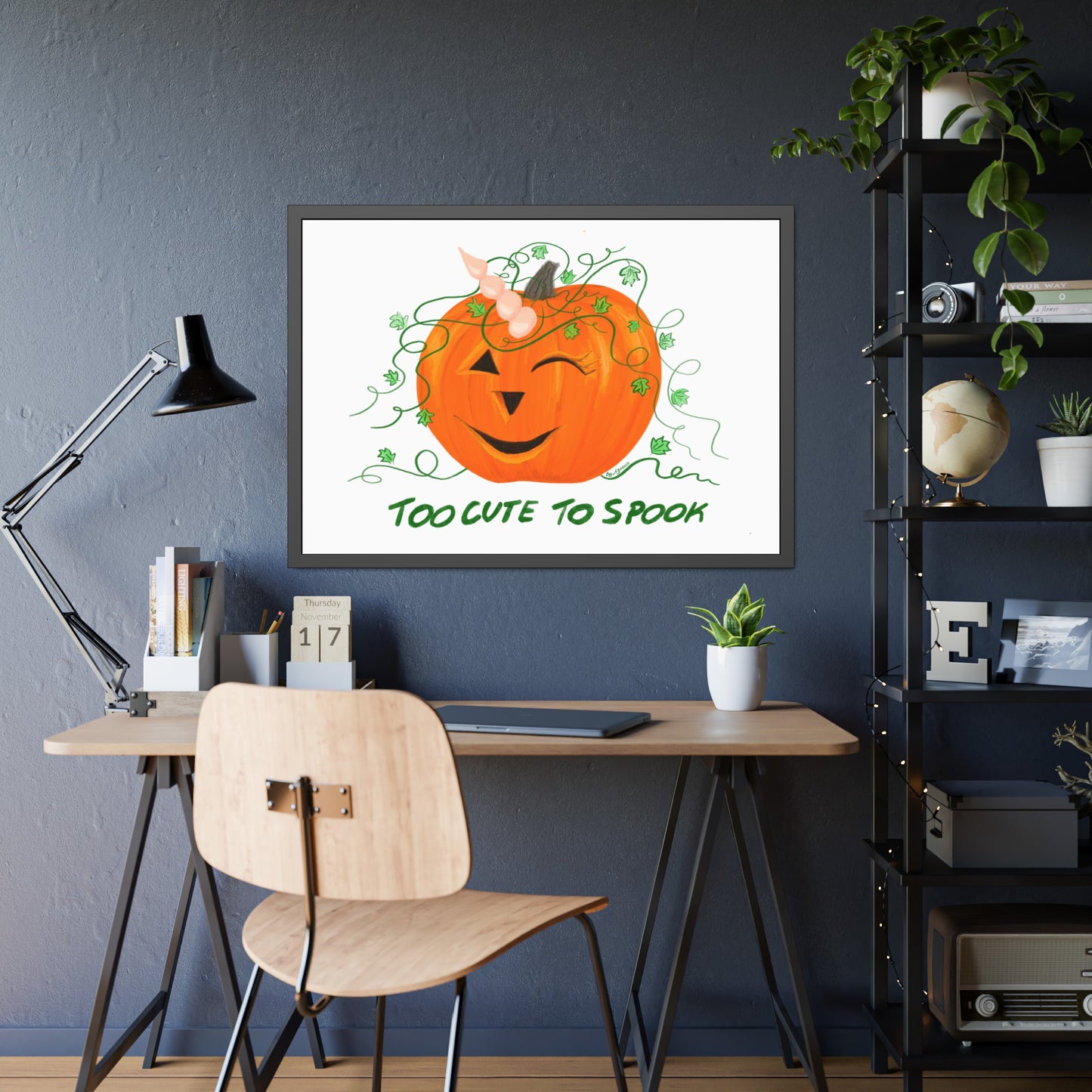 Halloween Pumpkin Framed Paper Posters
