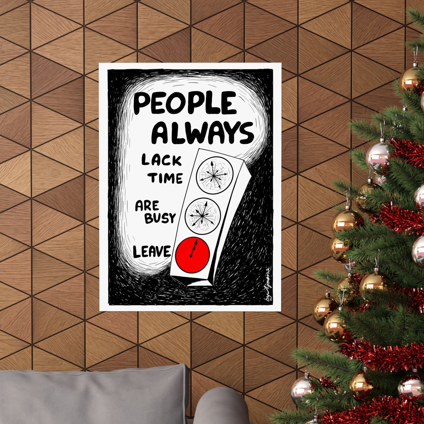 Matte Vertical Poster — "People Always" Original Art Poster (No AI)