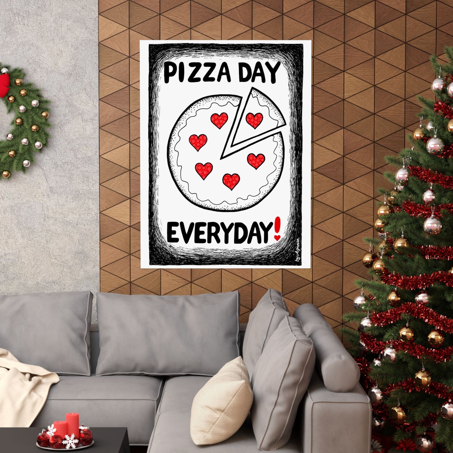 Pizza Art Matte Poster — Unique Vertical Print for Pizzerias & Pizza Lovers