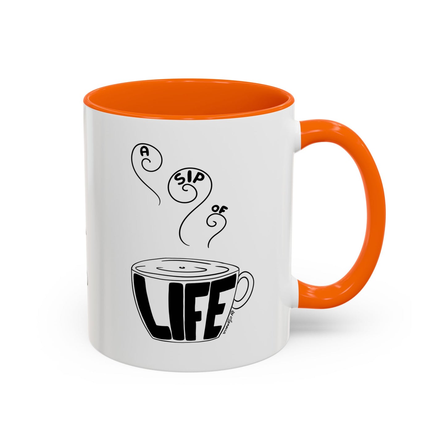 Inspirational Accent Coffee Mug – Enjoy a Sip of Life | 11 oz & 15 oz