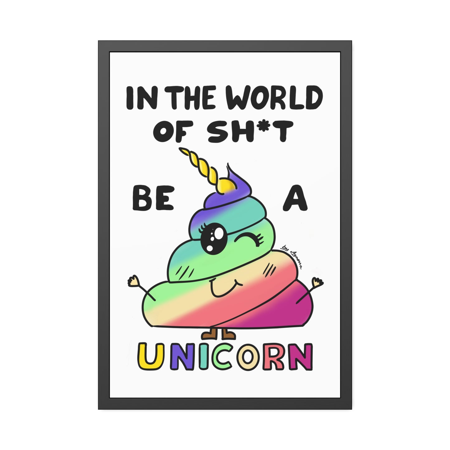 Funny Unicorn Poop Framed Poster