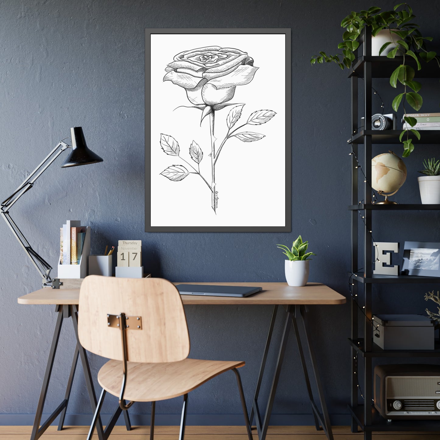 Framed Poster Rose Flower Art Print