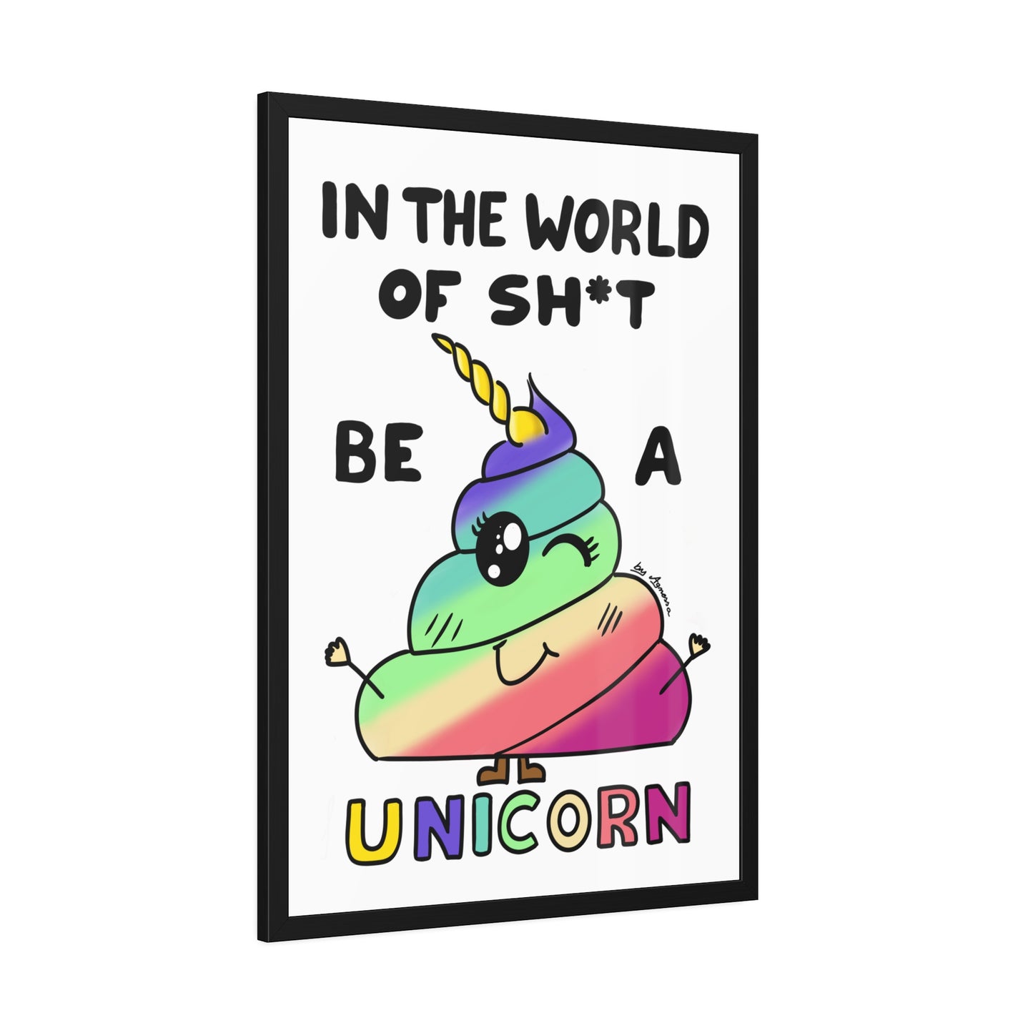 Funny Unicorn Poop Framed Poster