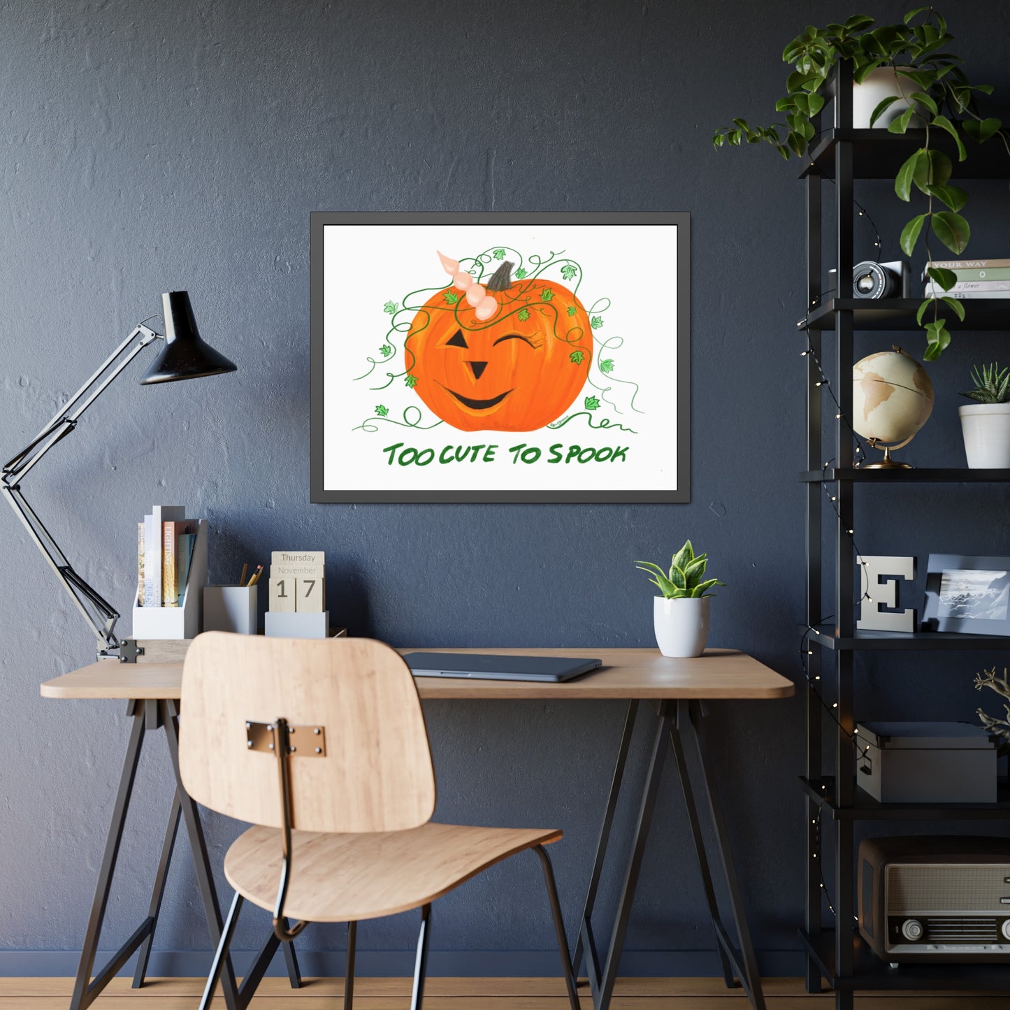 Halloween Pumpkin Framed Paper Posters