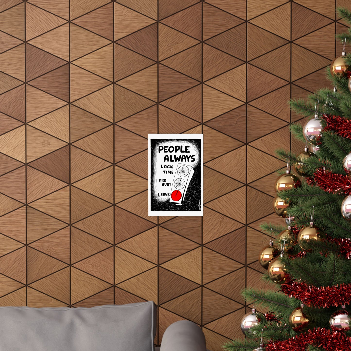 Matte Vertical Poster — "People Always" Original Art Poster (No AI)