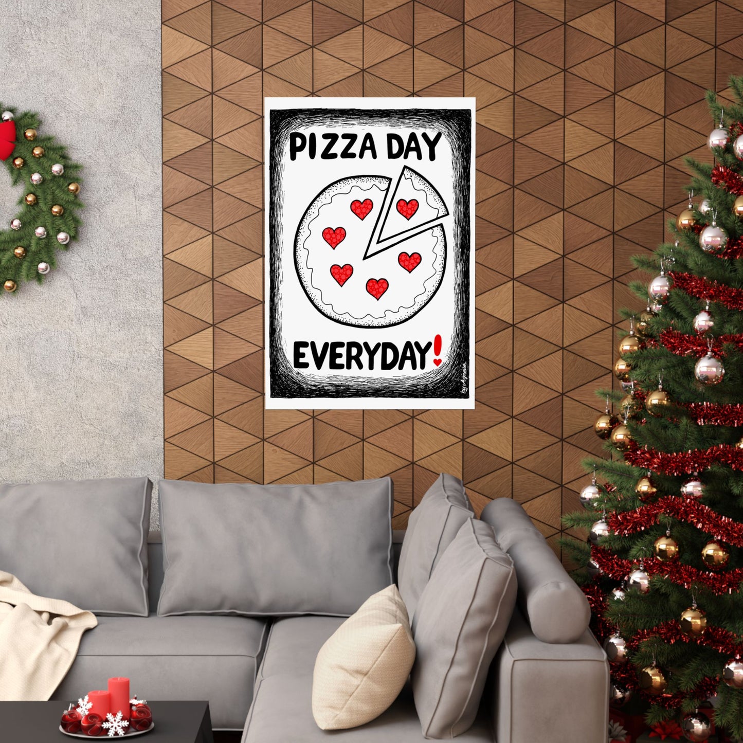 Pizza Art Matte Poster — Unique Vertical Print for Pizzerias & Pizza Lovers