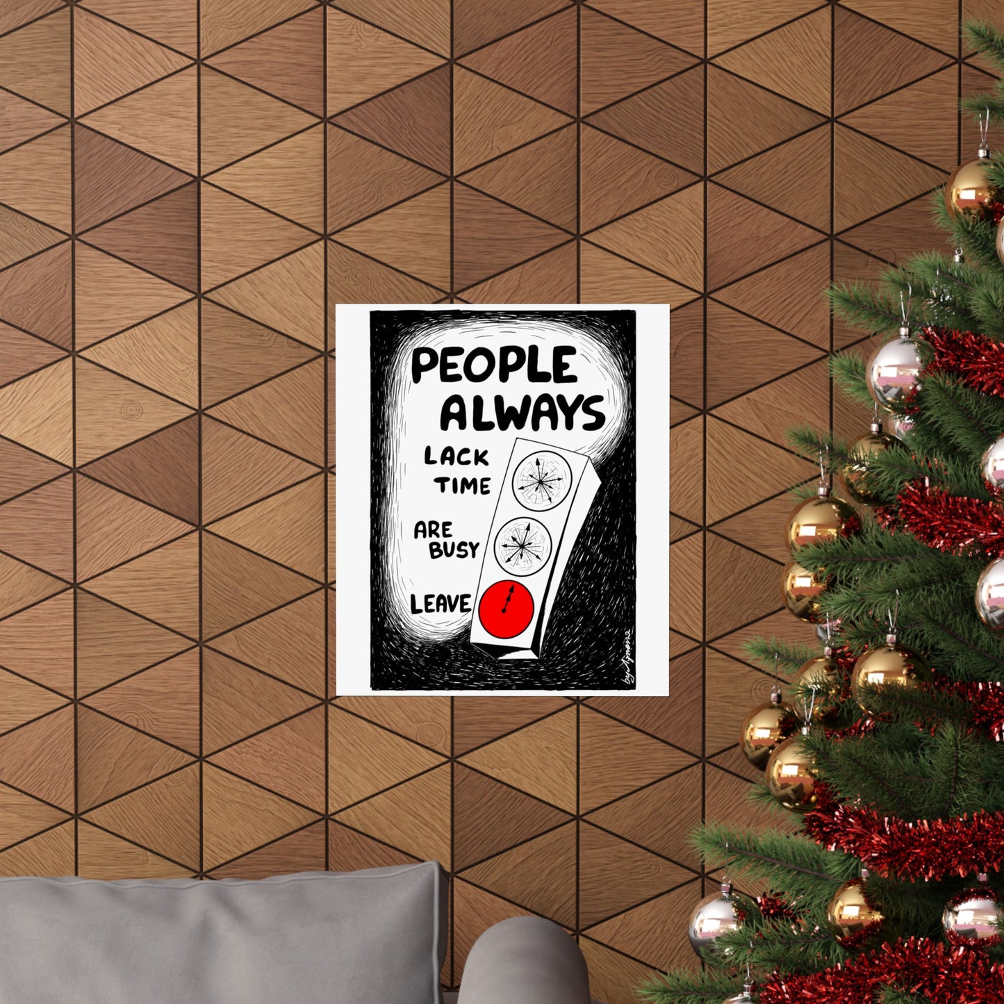 Matte Vertical Poster — "People Always" Original Art Poster (No AI)