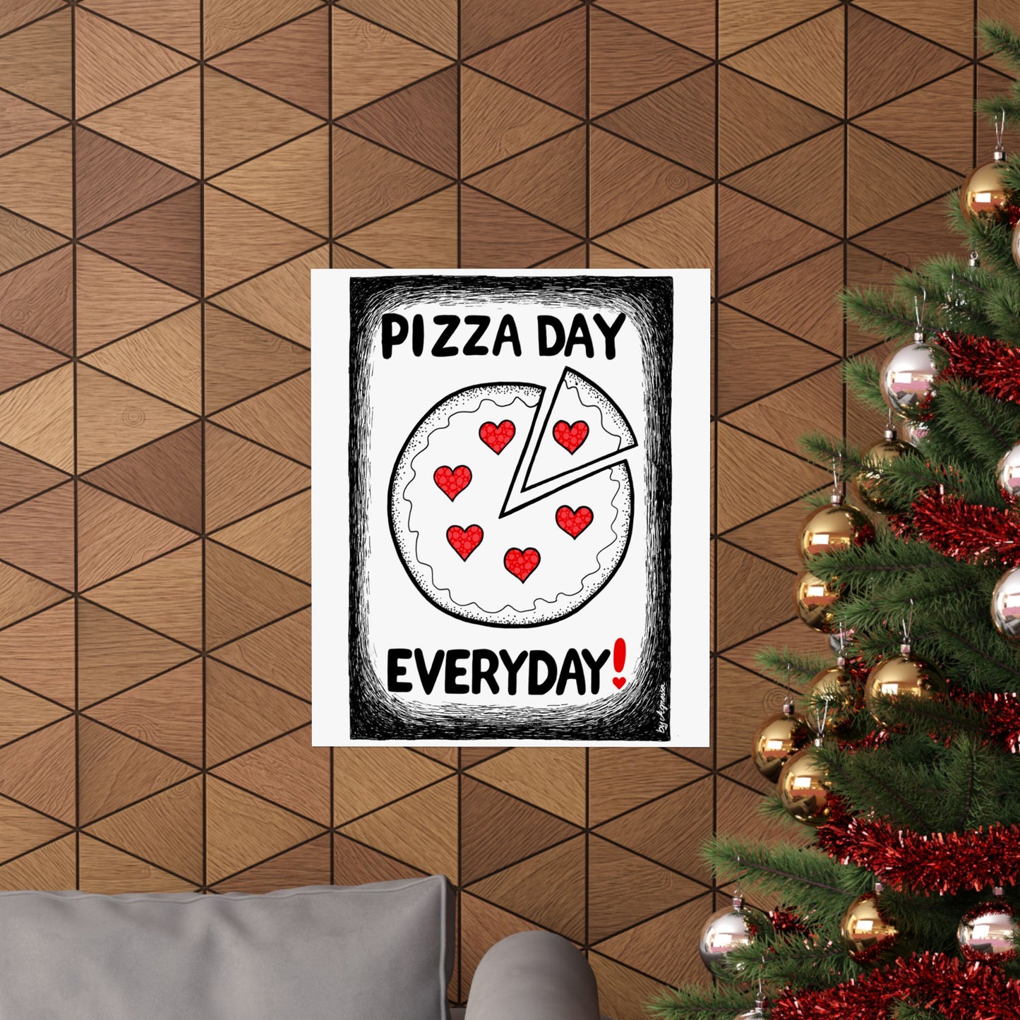 Pizza Art Matte Poster — Unique Vertical Print for Pizzerias & Pizza Lovers