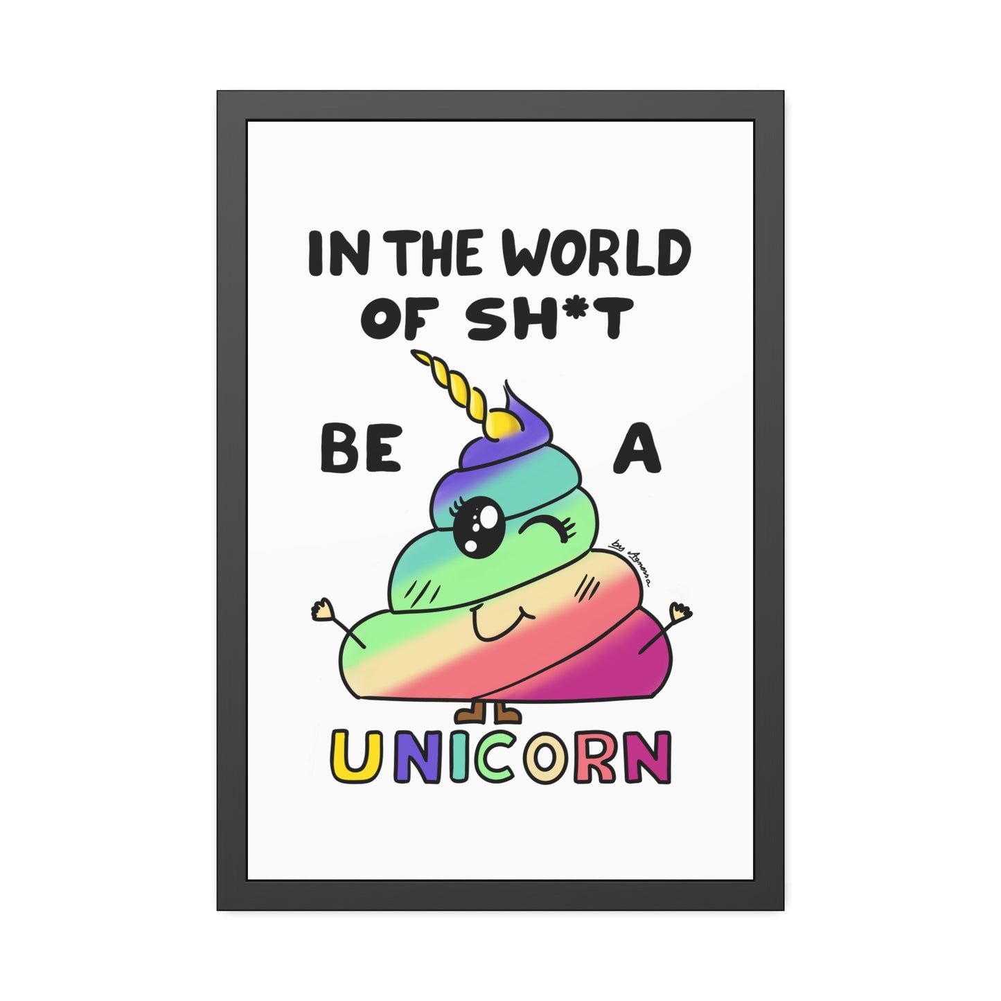 Funny Unicorn Poop Framed Poster