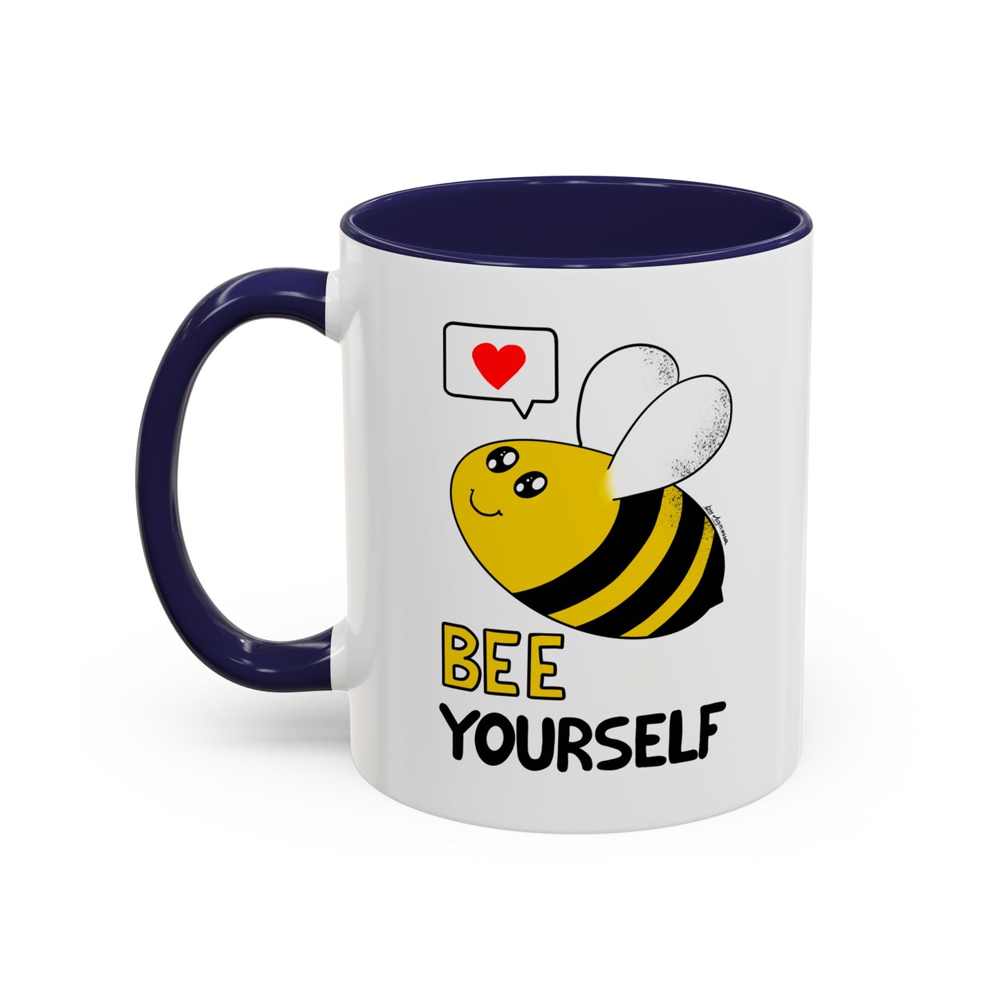 Bee Yourself Cute Kawaii Coffee Mug — 11/15oz Accent Mug, Adorable Bee Gift