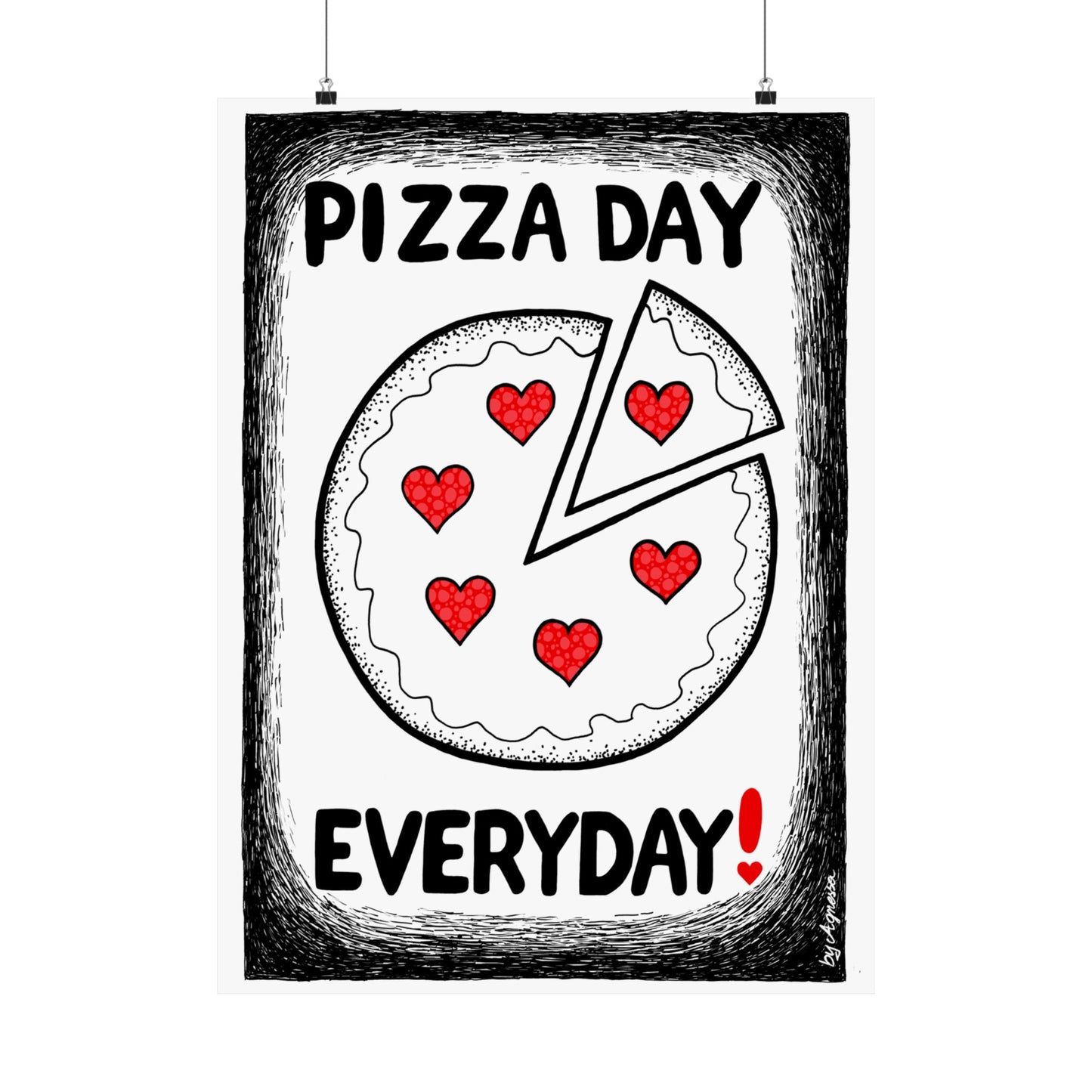 Pizza Art Matte Poster — Unique Vertical Print for Pizzerias & Pizza Lovers