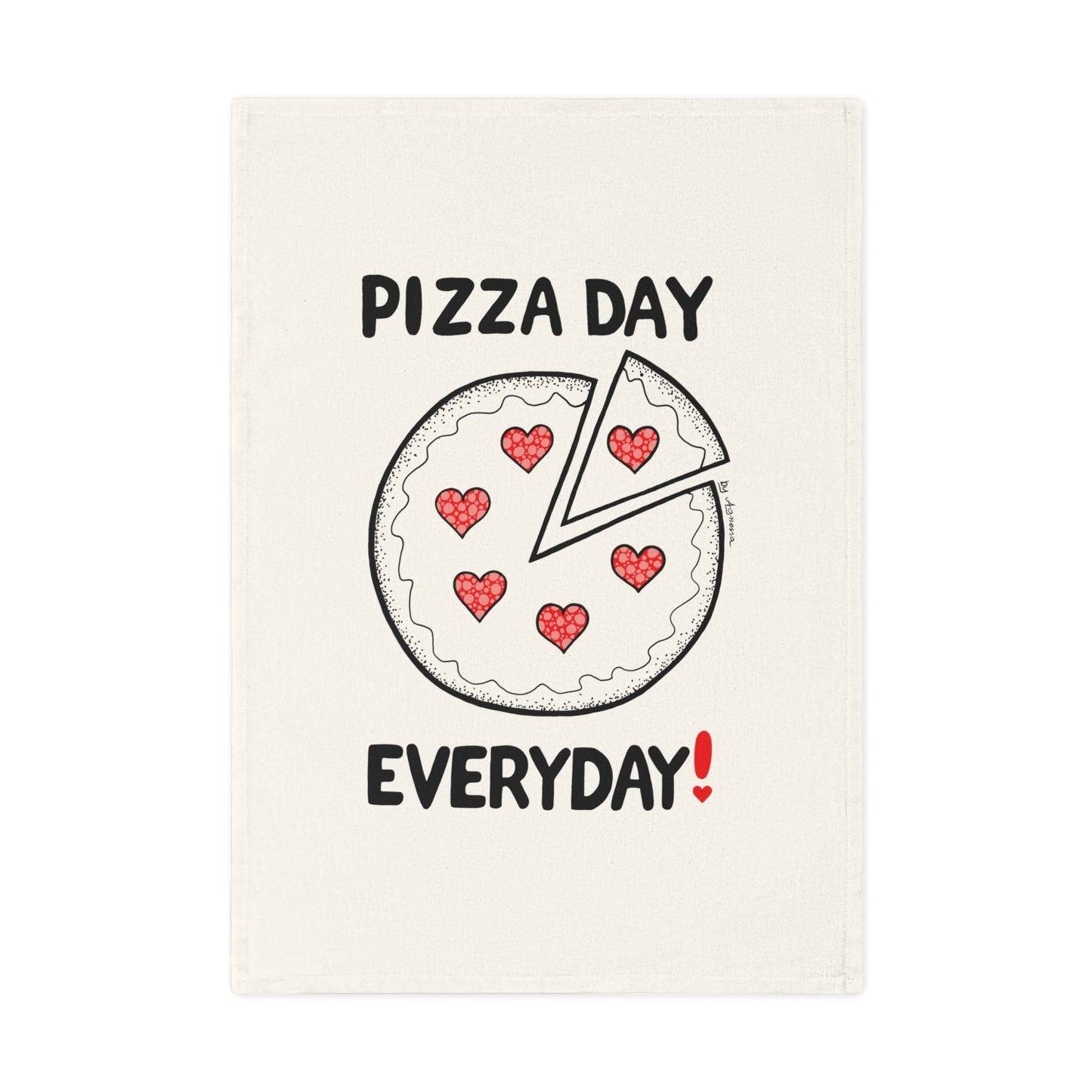 Pizza Day Everyday Cotton Tea Towel - Fun Kitchen Decor for Food Lovers