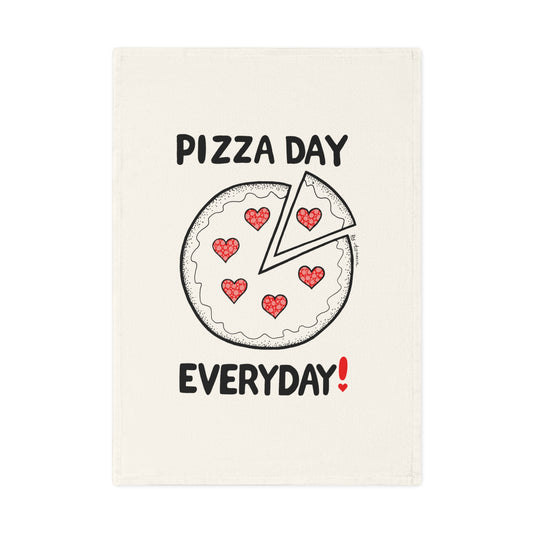 Pizza Day Everyday Cotton Tea Towel - Fun Kitchen Decor for Food Lovers