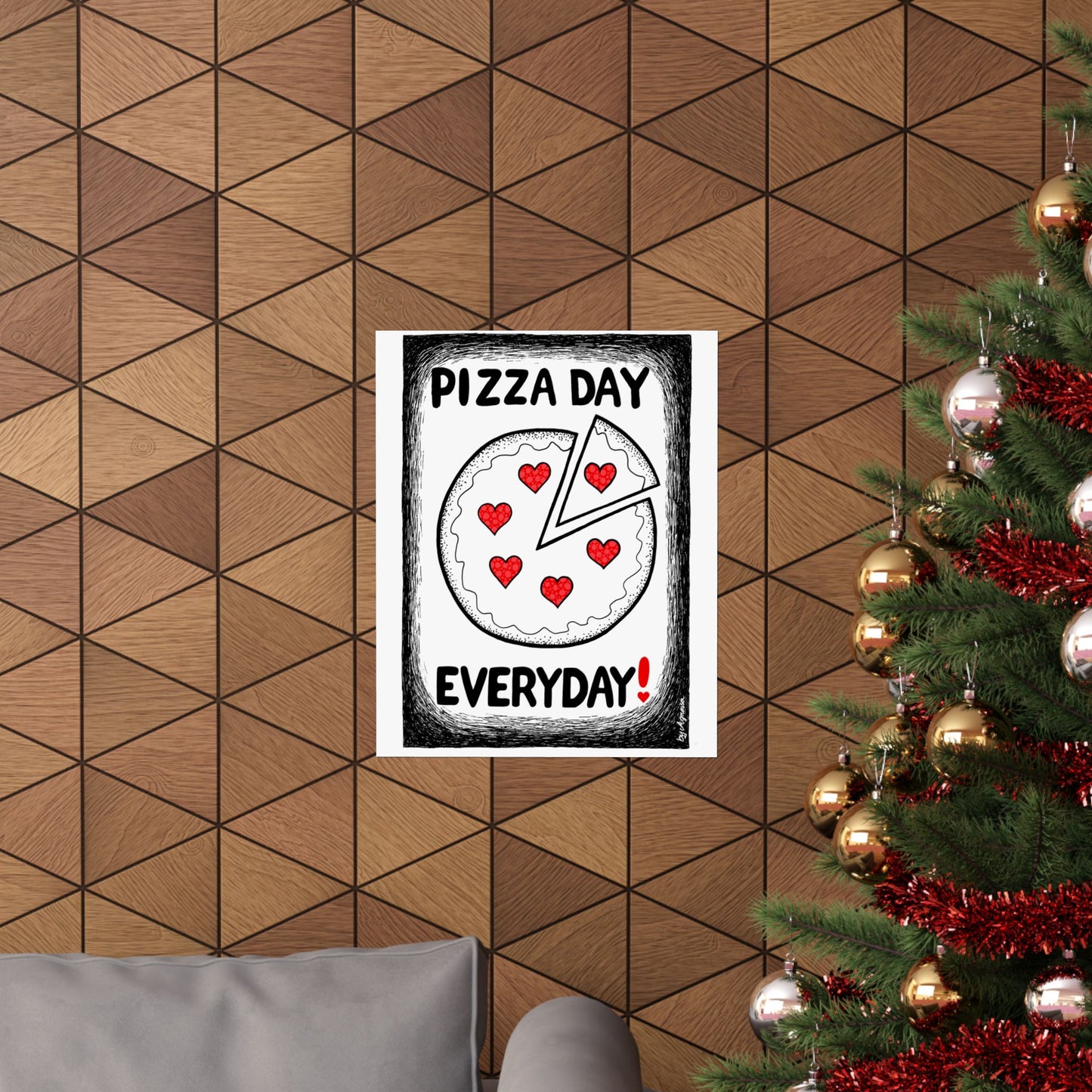Pizza Art Matte Poster — Unique Vertical Print for Pizzerias & Pizza Lovers