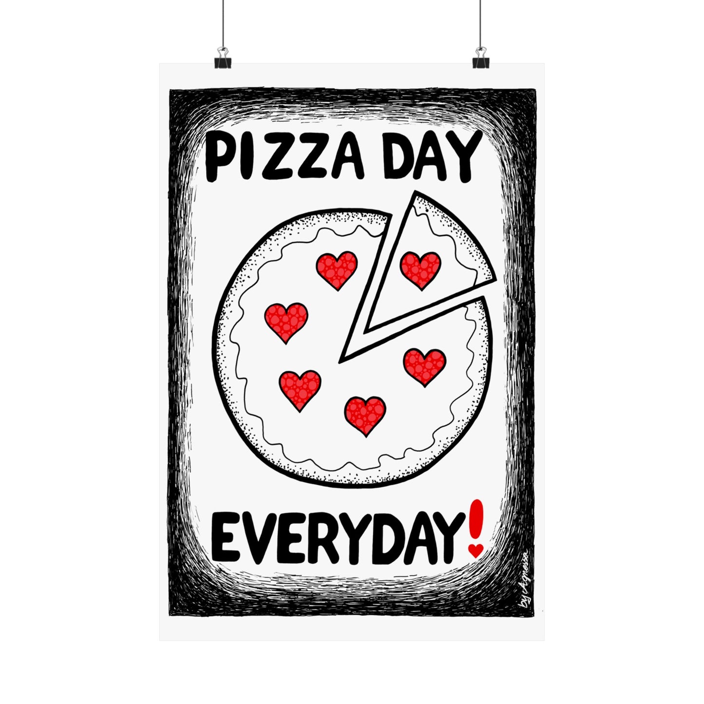 Pizza Art Matte Poster — Unique Vertical Print for Pizzerias & Pizza Lovers