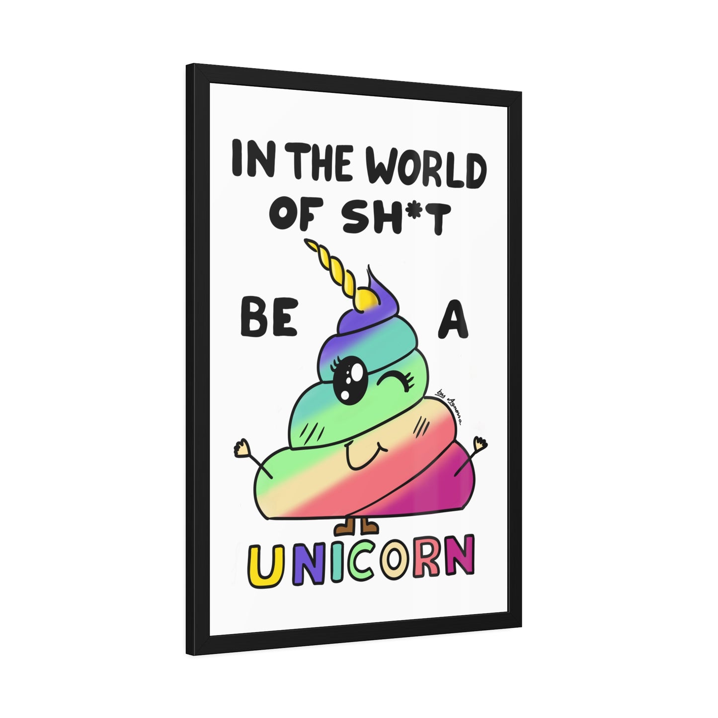 Funny Unicorn Poop Framed Poster