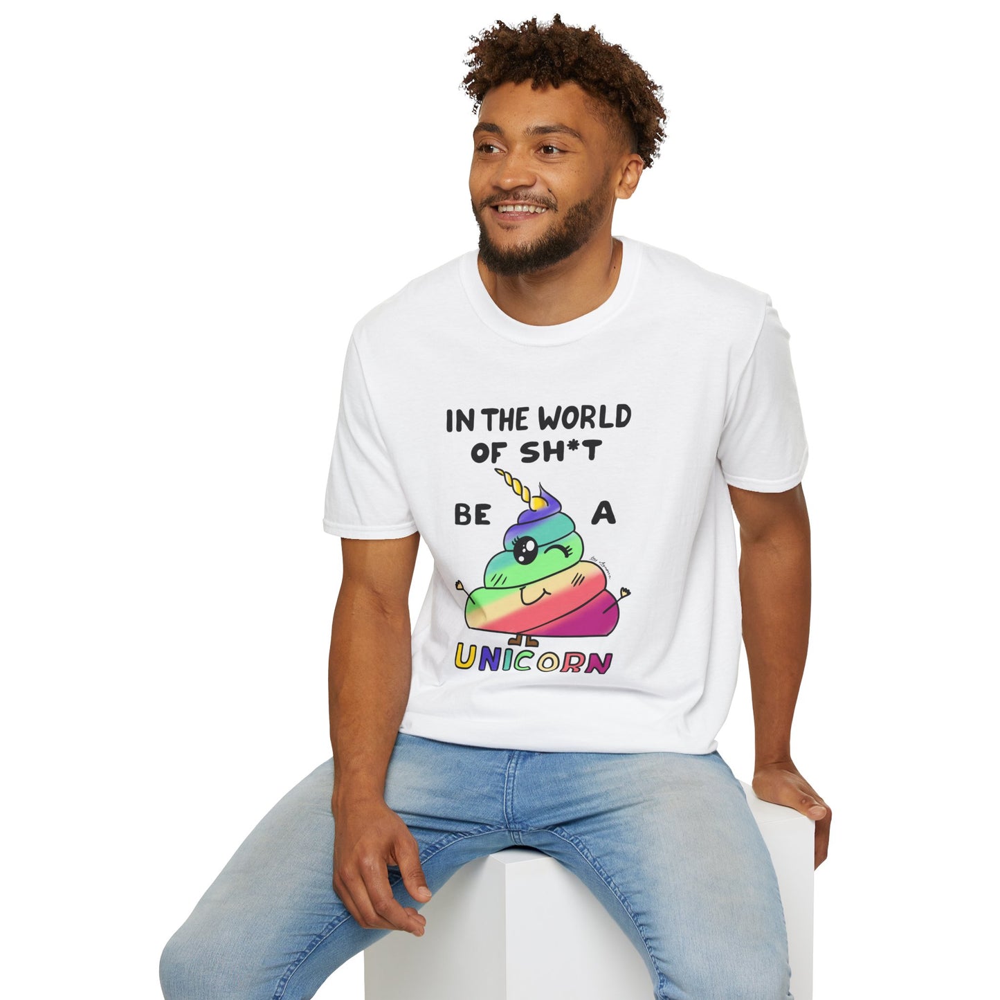 Funny Unicorn Poop Rainbow T-Shirt — Cute Novelty Graphic Tee