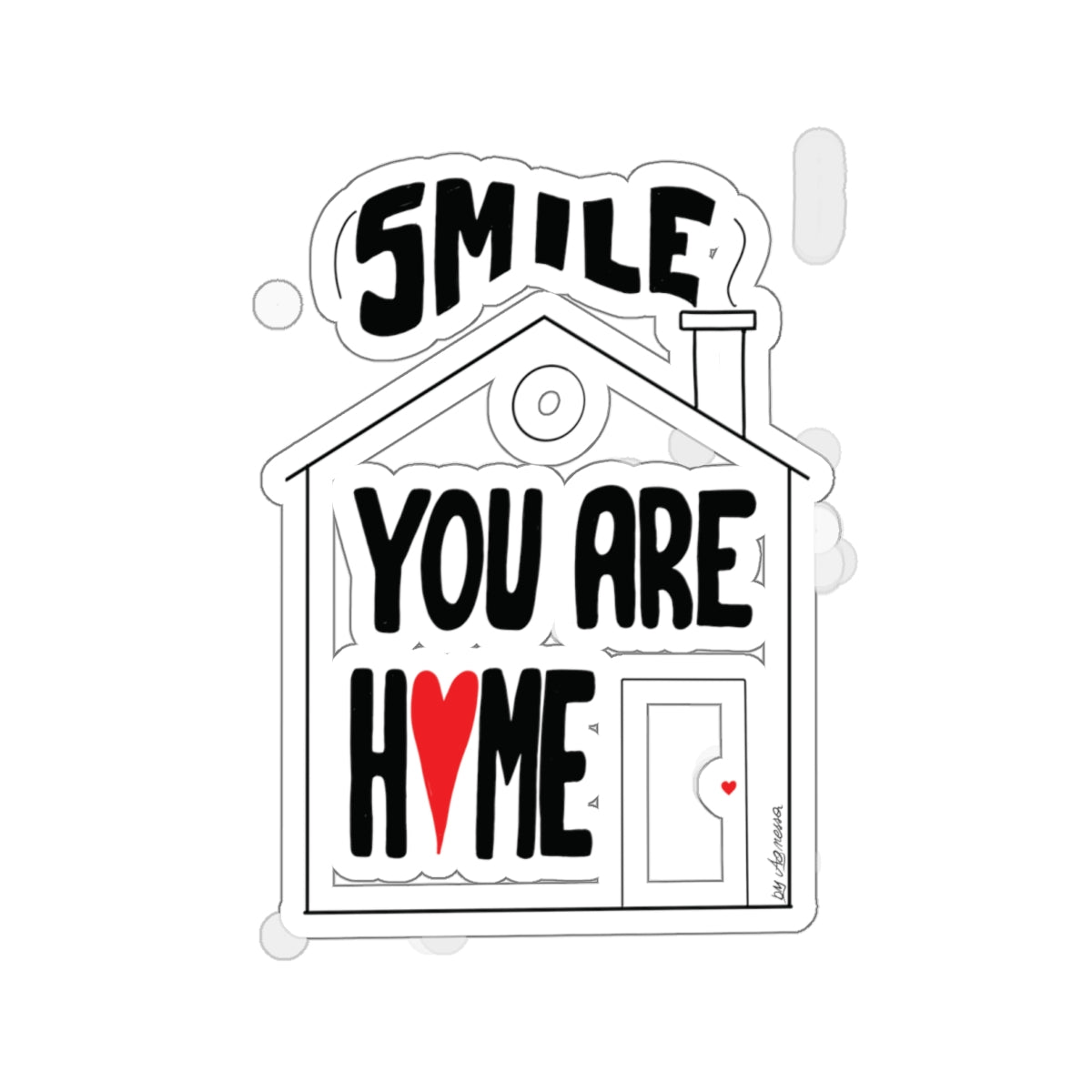 Home Sweet Home Sticker - Cheerful Kiss-Cut Design for Personalization