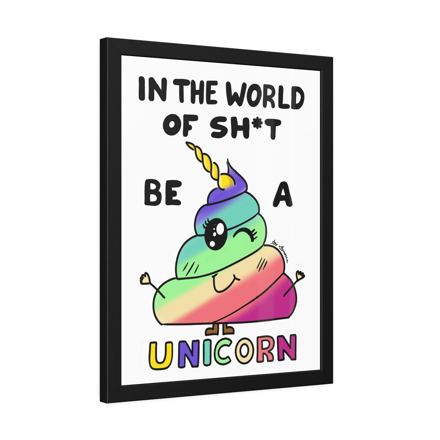 Funny Unicorn Poop Framed Poster