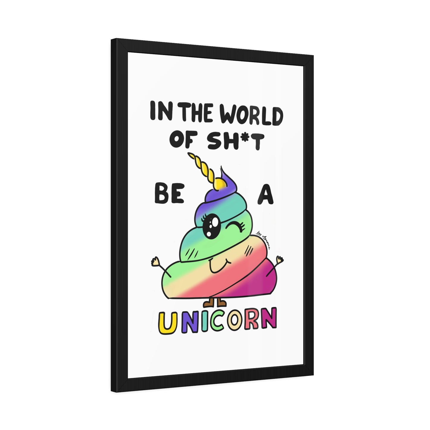 Funny Unicorn Poop Framed Poster