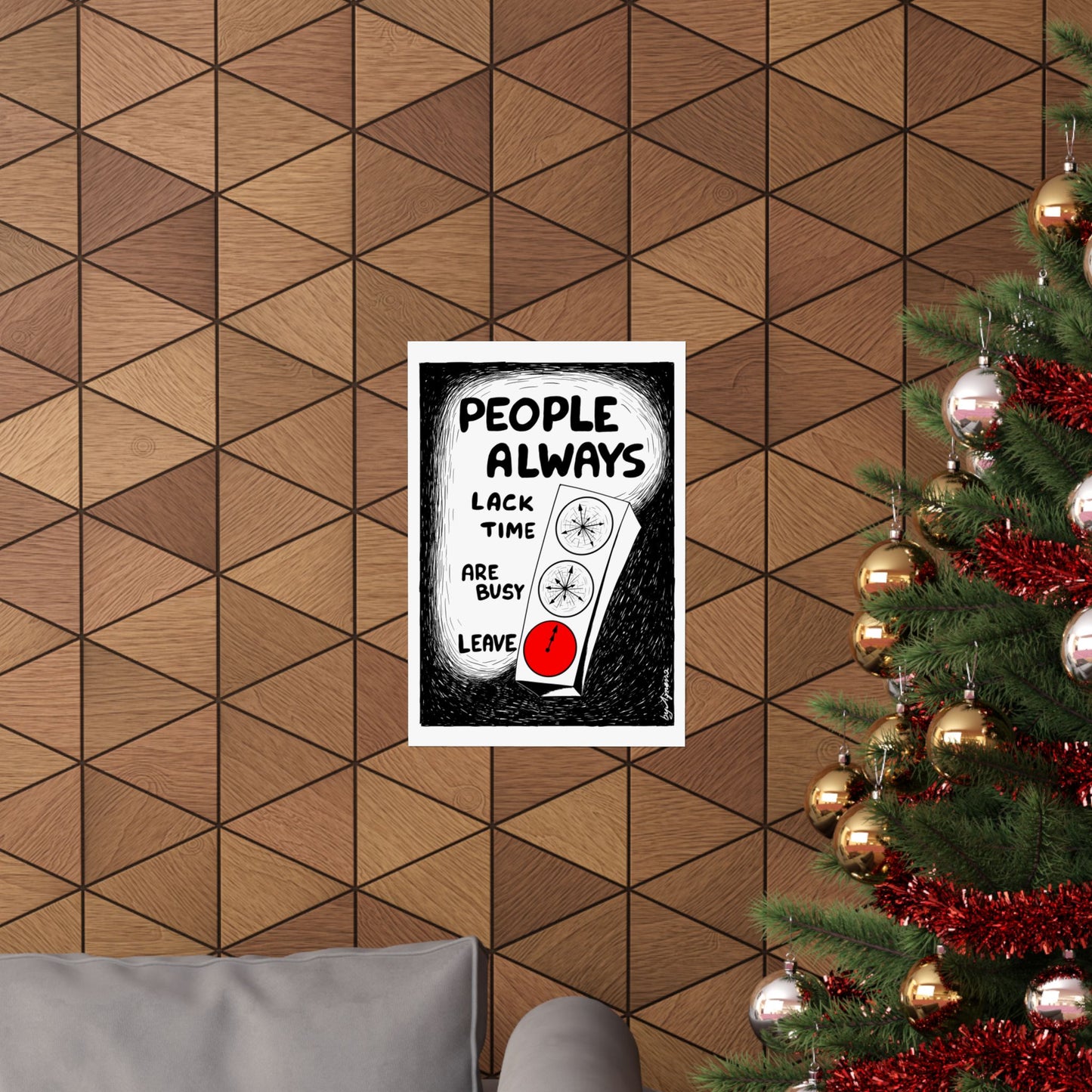 Matte Vertical Poster — "People Always" Original Art Poster (No AI)