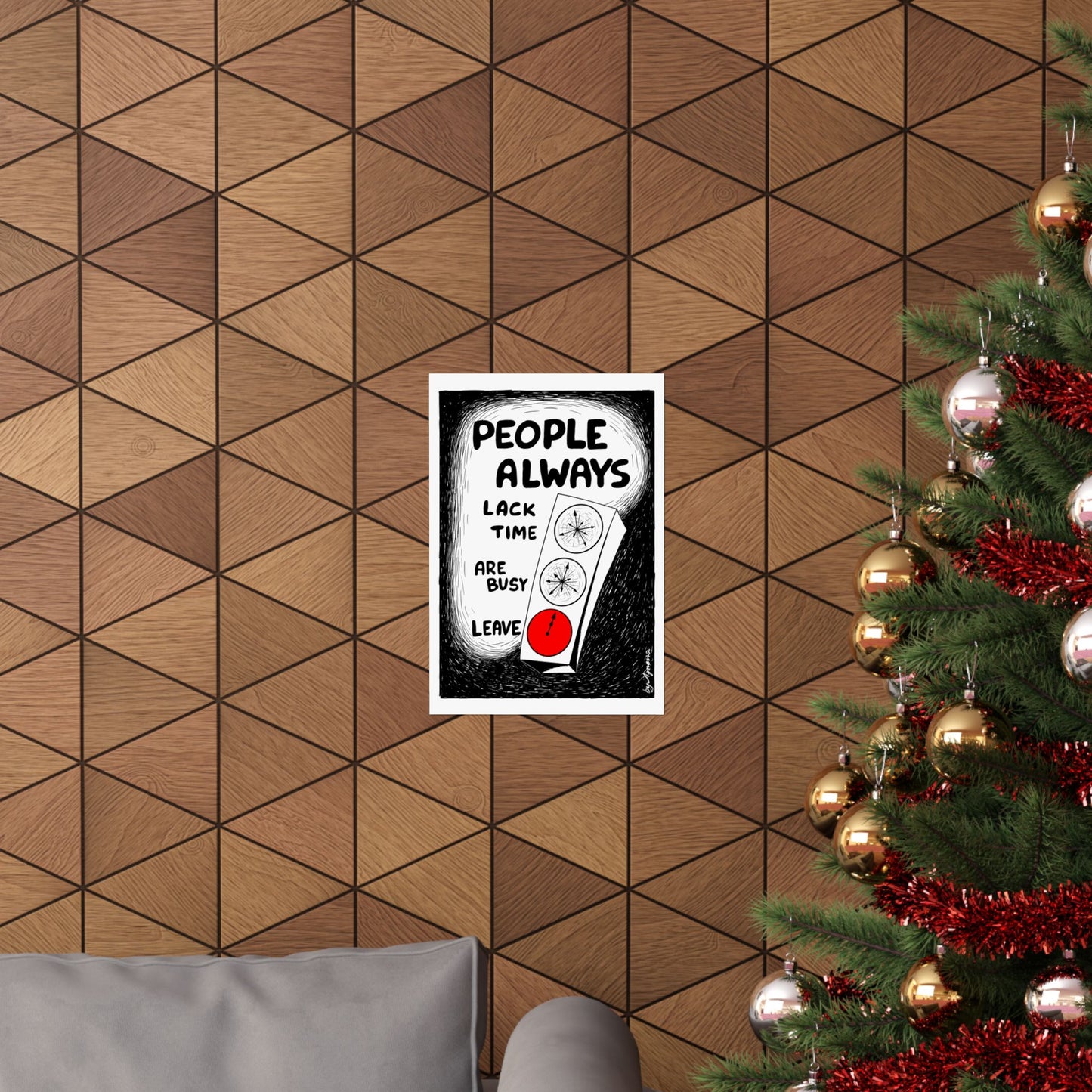 Matte Vertical Poster — "People Always" Original Art Poster (No AI)