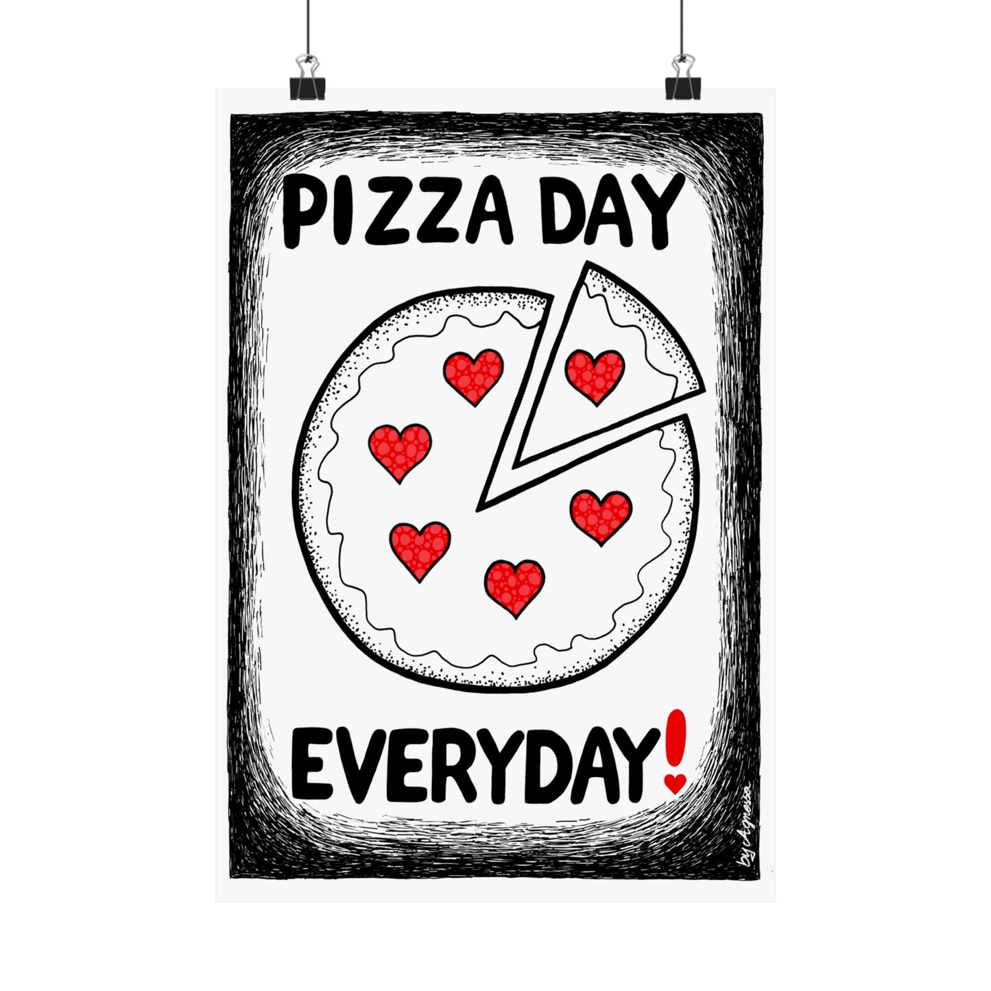 Pizza Art Matte Poster — Unique Vertical Print for Pizzerias & Pizza Lovers