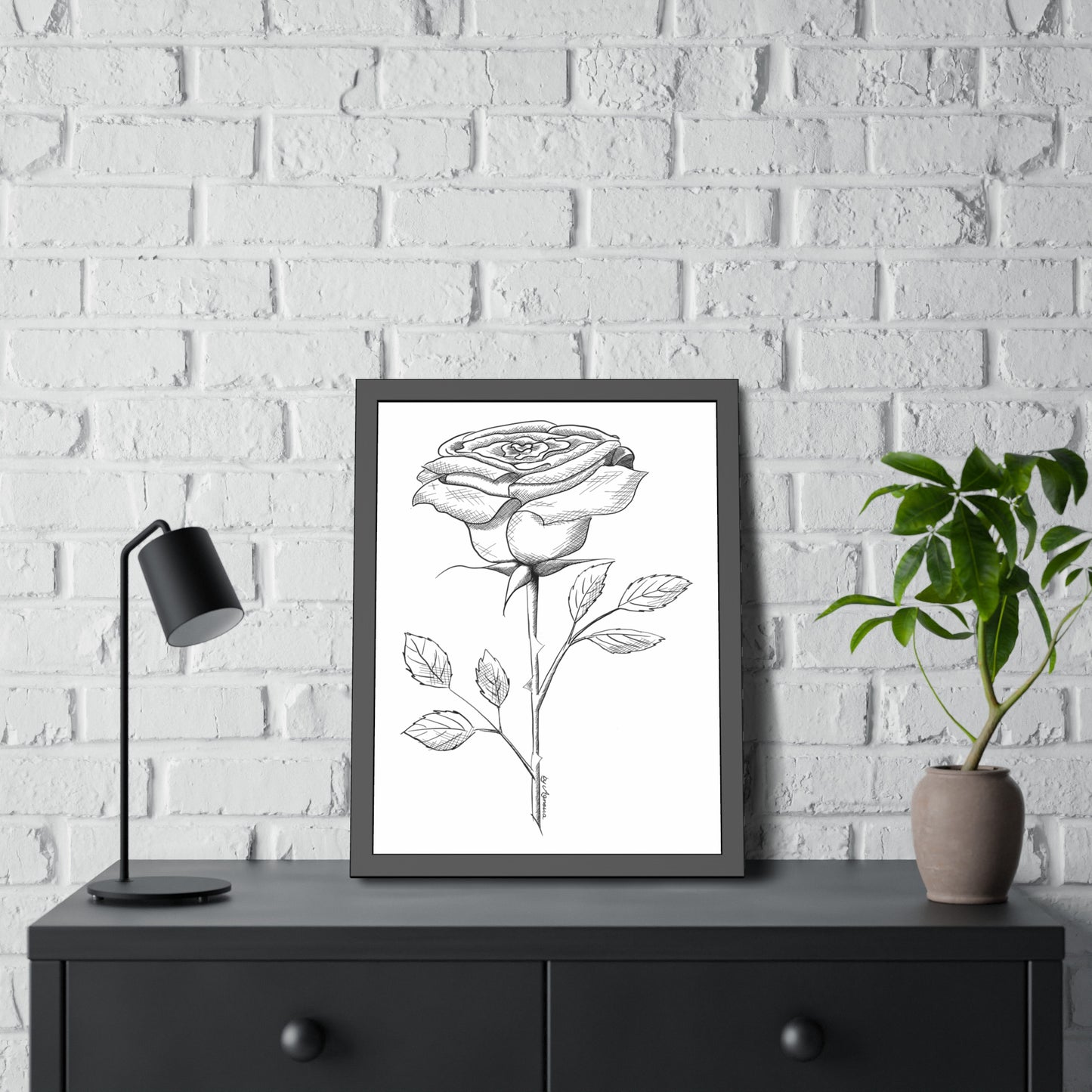 Framed Poster Rose Flower Art Print