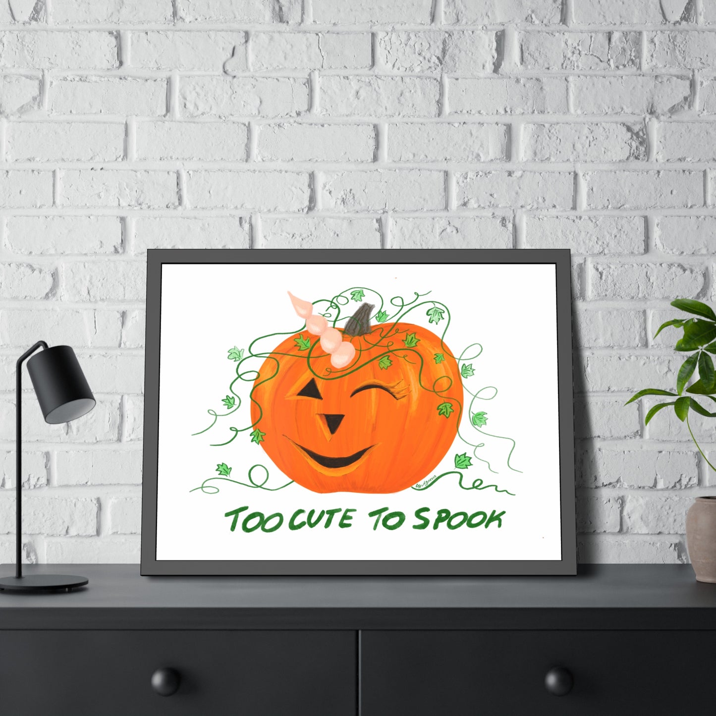 Halloween Pumpkin Framed Paper Posters