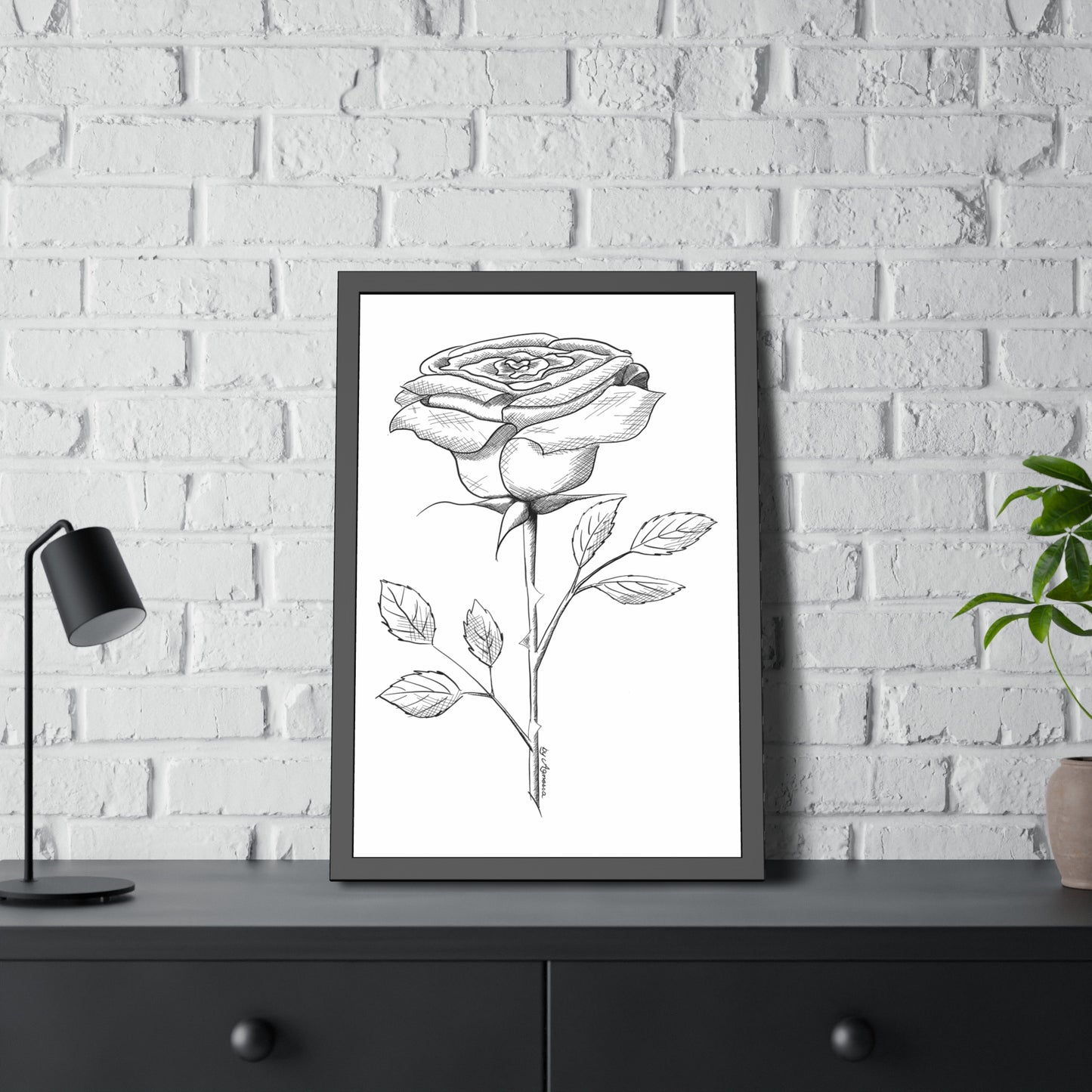Framed Poster Rose Flower Art Print