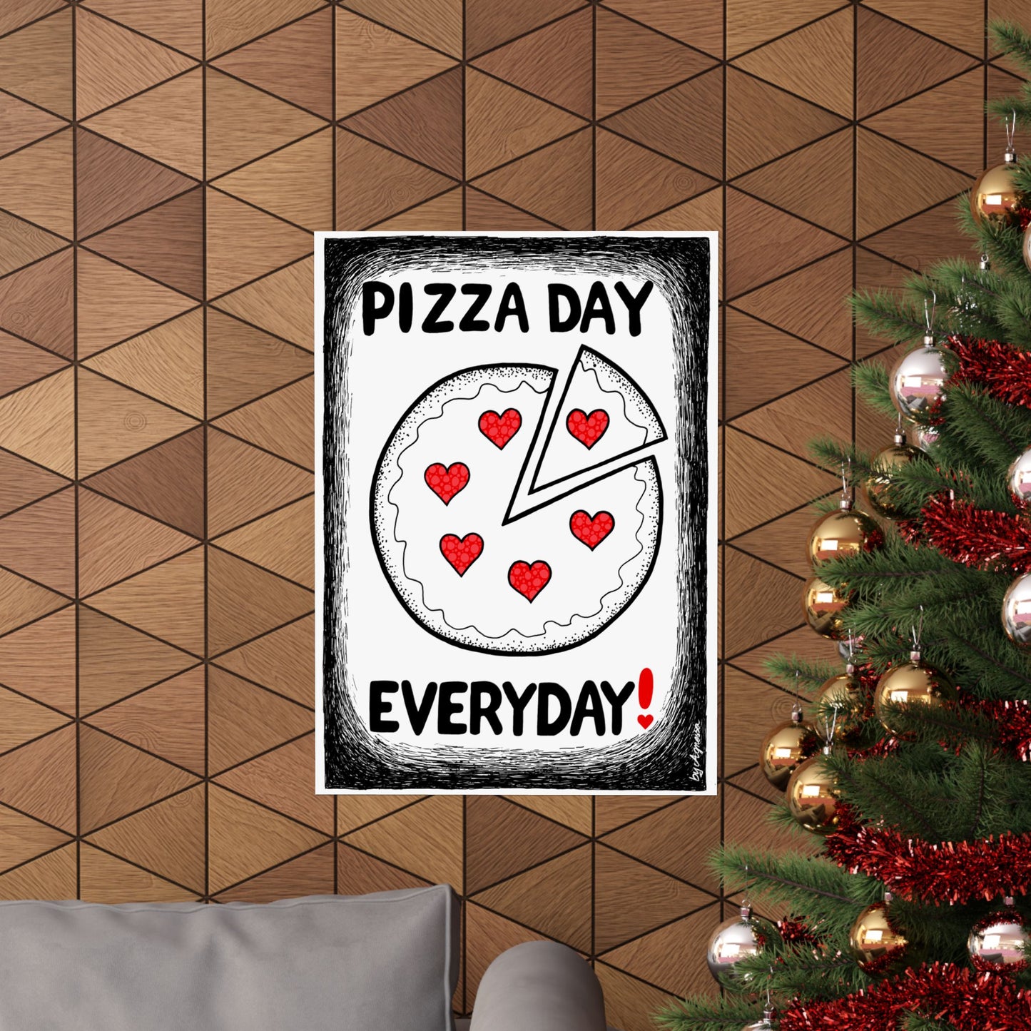 Pizza Art Matte Poster — Unique Vertical Print for Pizzerias & Pizza Lovers