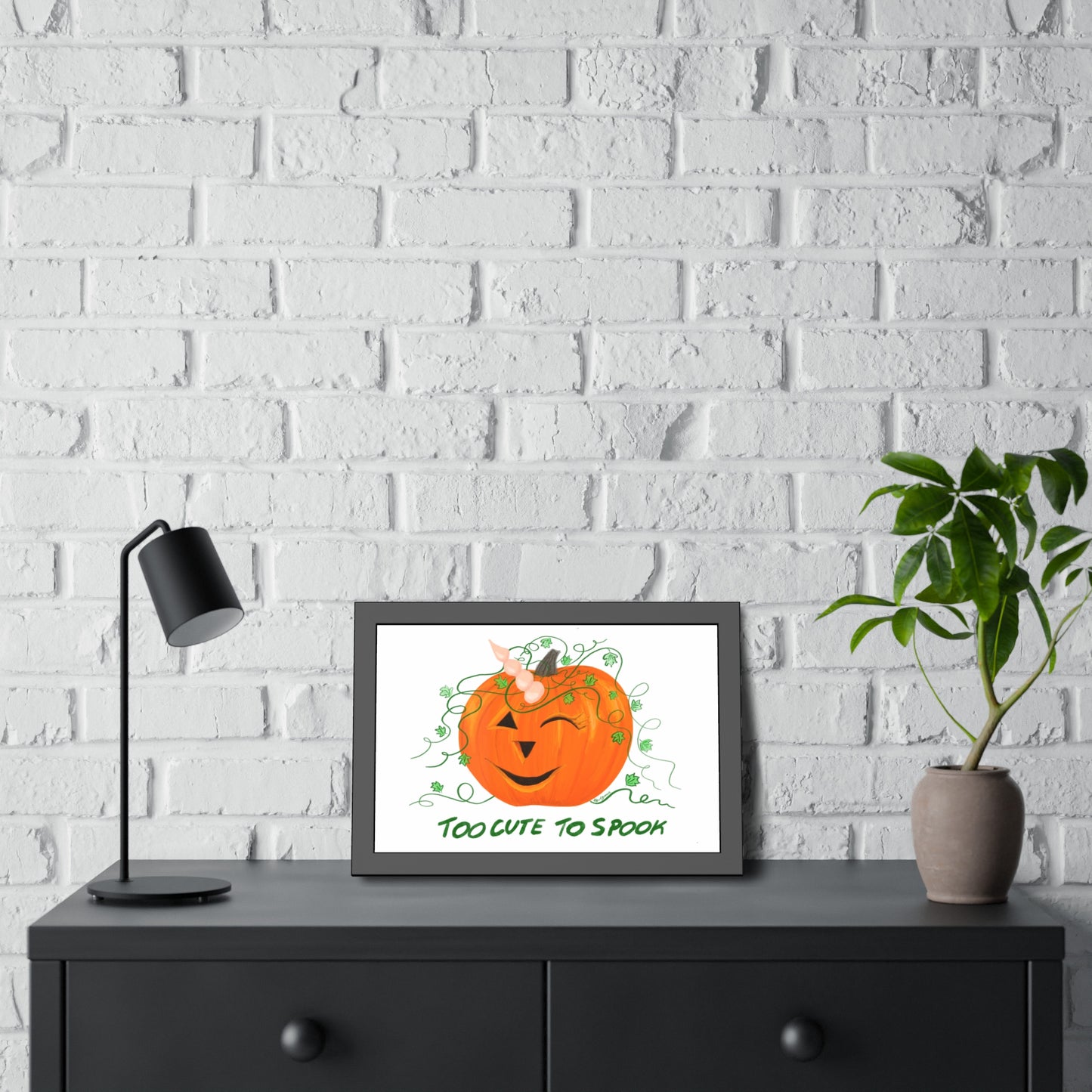 Halloween Pumpkin Framed Paper Posters