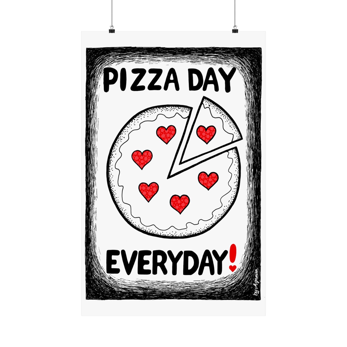 Pizza Art Matte Poster — Unique Vertical Print for Pizzerias & Pizza Lovers