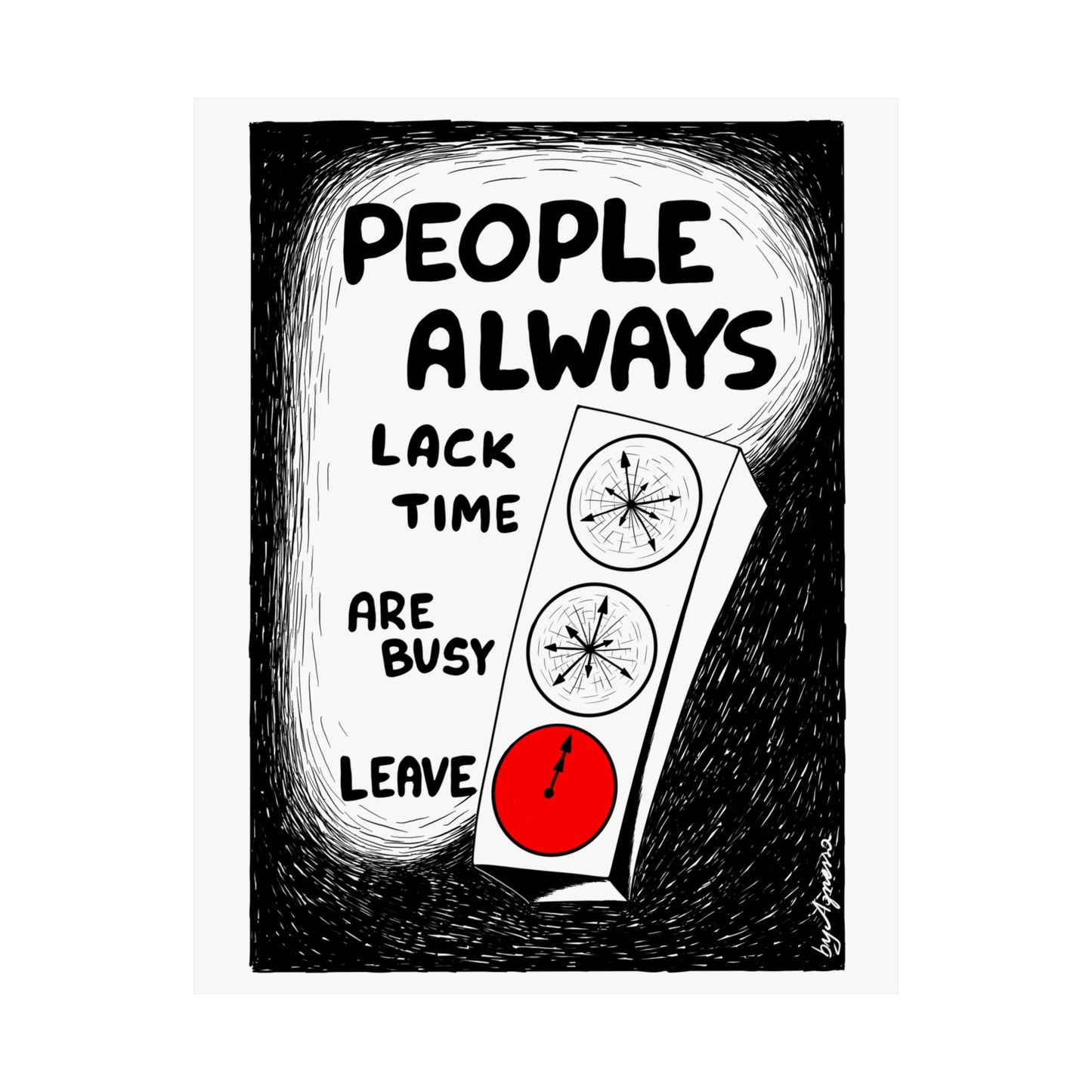 Matte Vertical Poster — "People Always" Original Art Poster (No AI)